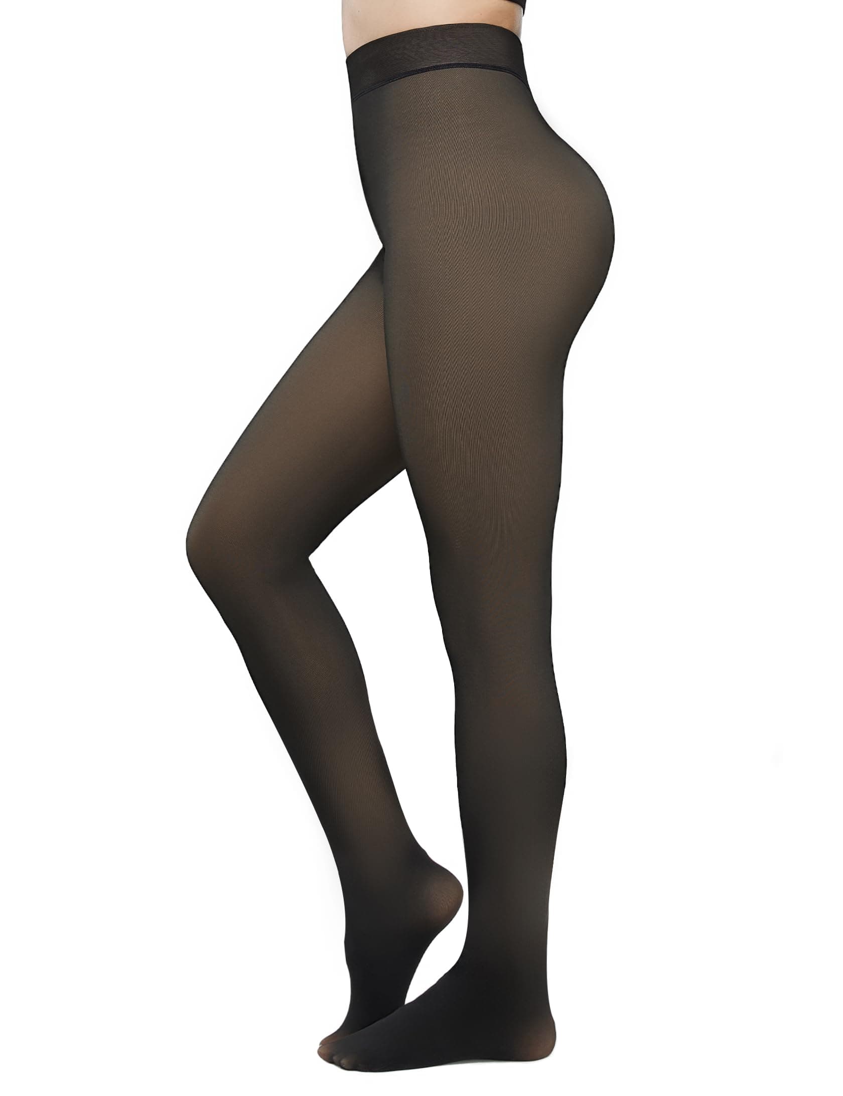Thermo Strumpfhose Damen Winter Gefütterte Thermostrumpfhosen Fleece Wärme Dicke Strumpfhosen Durchscheinend Pantyhose High Waist Dicke Leggins Schwarz Strumpfhose Fake-Transparenz M Angebot bei HelloDeals