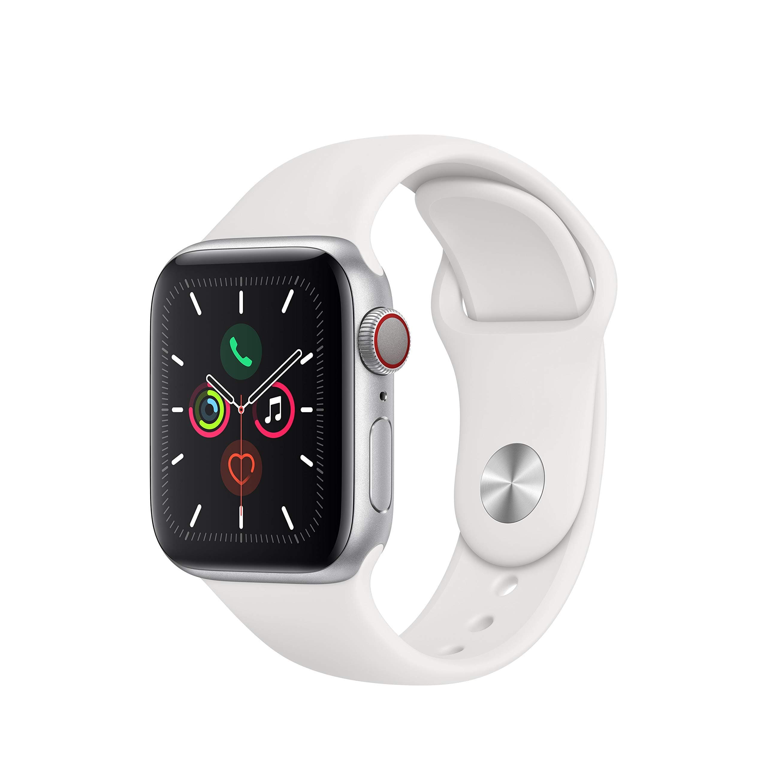 Apple Watch Series 5 40mm (GPS + Cellular) - Aluminiumgehäuse Silber Weiß Sportarmband (Generalüberholt) Angebot bei HelloDeals