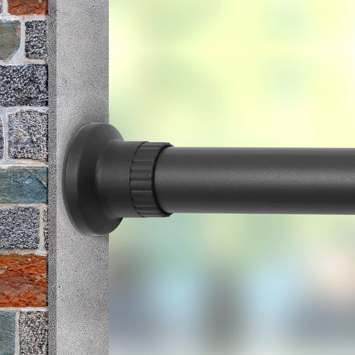 Teleskopstange, 210-310cm, Schwarz, Klemmstange für Gardinen und Raumteiler, ausziehbare Gardinenstange, Spannstange Schwarz 210-310cm Angebot bei HelloDeals