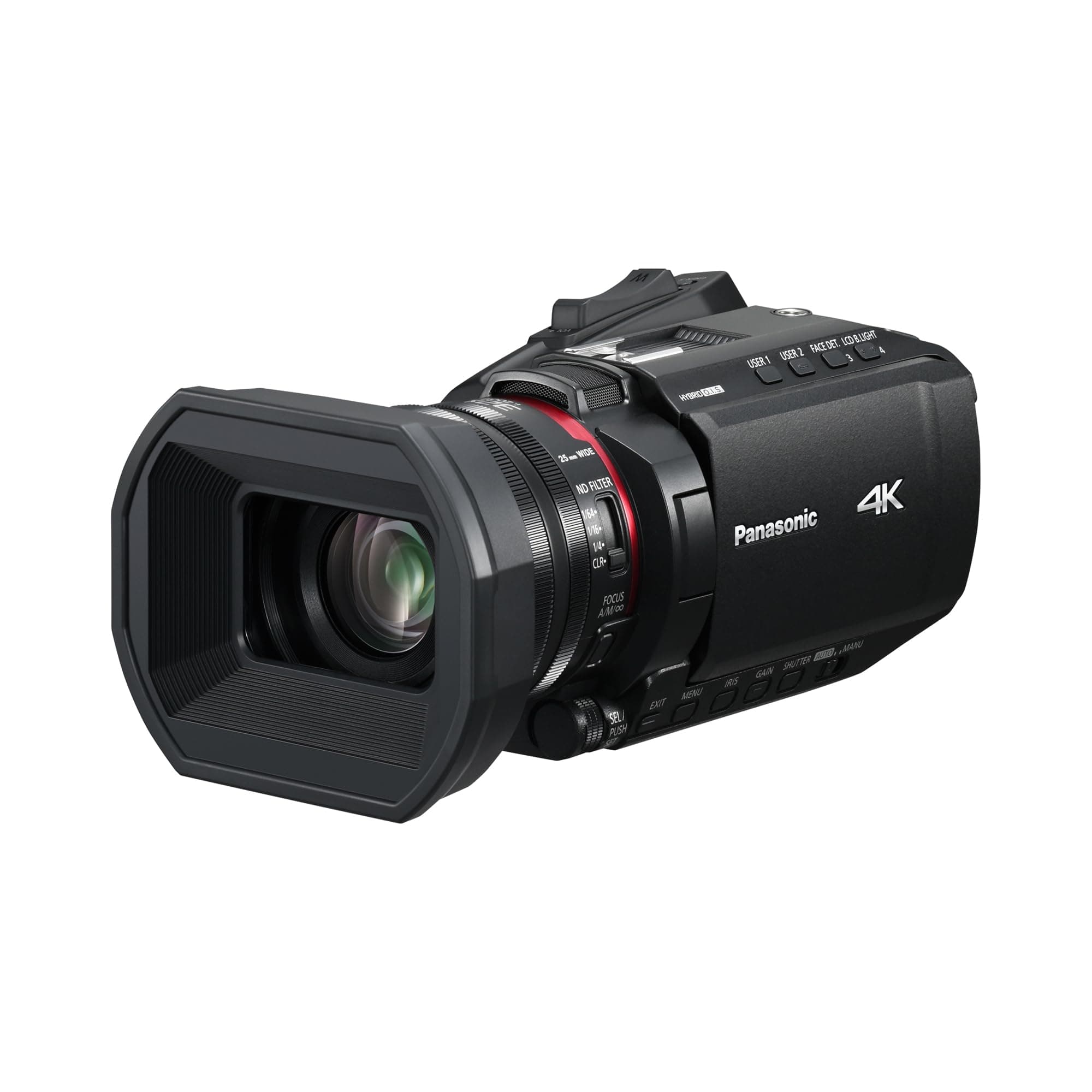 Panasonic HC-X1200E 4K 60p Palm-Style Camcorder with 25mm Wide-Angle Lens, 24x Optical Zoom, 5-Axis Hybrid OIS, USB PD, Black Angebot bei HelloDeals