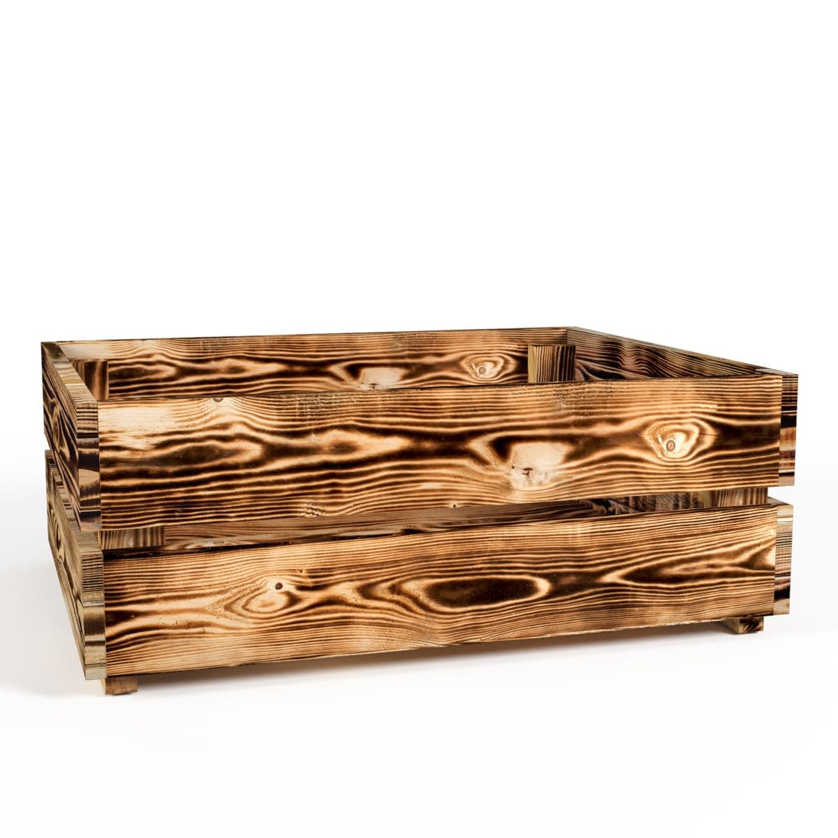 Holzkisten Box0521 50 x 40 x 19cm Geflammt | Dekokisten aus Holz Massive Holzkiste Regalkiste Weinkiste Geflammt Einzelkiste 50 x 40 x 19 cm Angebot bei HelloDeals