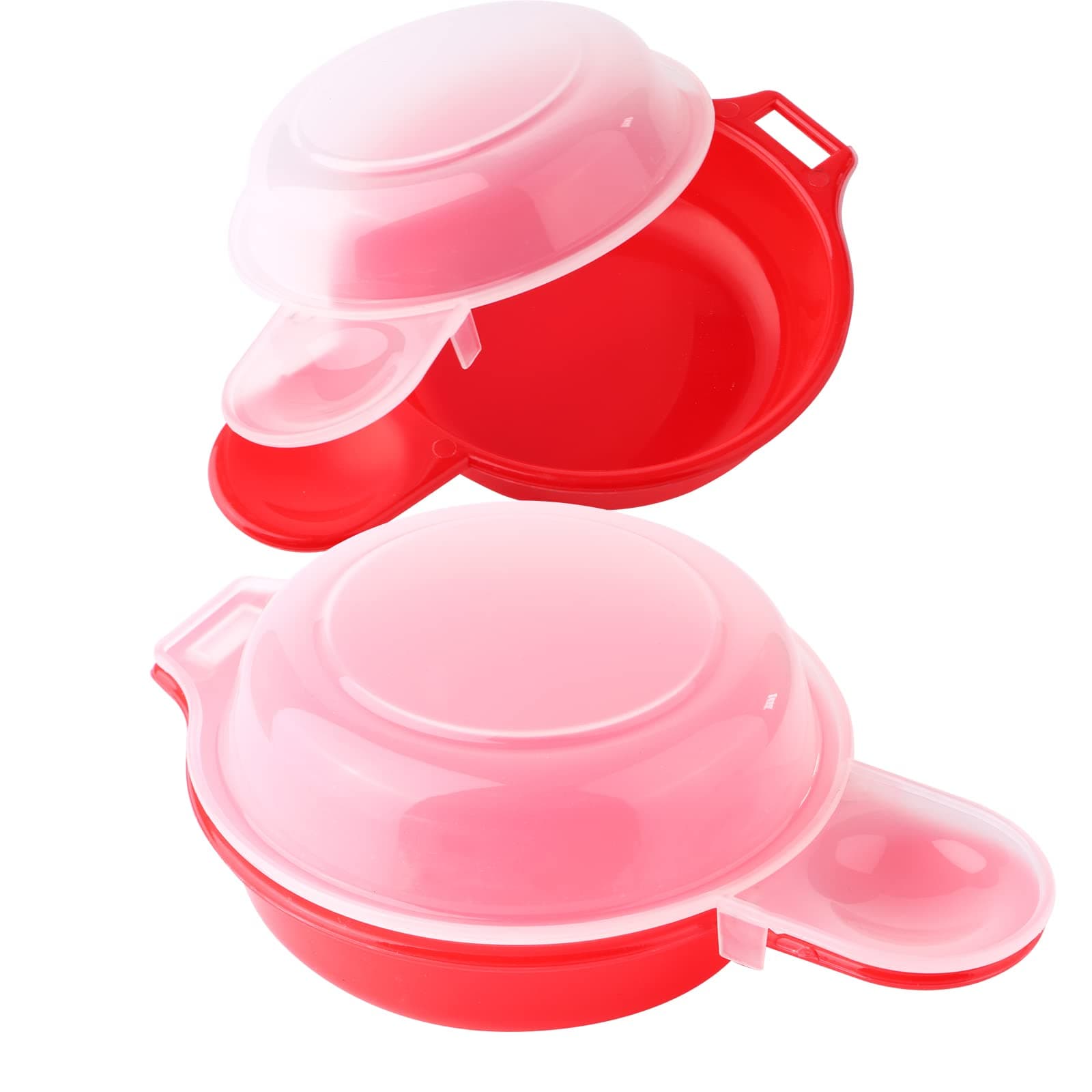 Sets Mikrowellen-Eierkocher, 1-Minuten-Schnell-Ei-Hamburger-Omelett-Maker, Küchenkochwerkzeug, rot und transparent Angebot bei HelloDeals