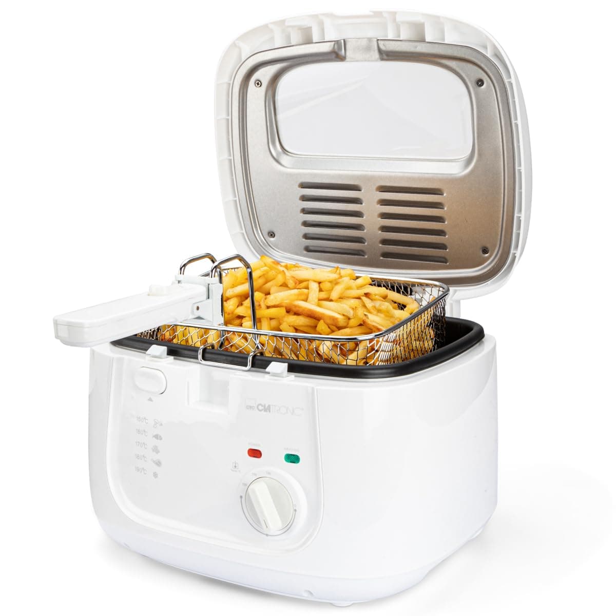 Clatronic® Fritteuse mit 2,5L Kapazität | Friteuse mit Fett | Friteuse Öl mit Geruchs- und Fettdunstfilter & Antihaft-Ölbehälter | Stufenlos regelbarer Thermostat | Fritteuse mit Öl - FR 3771 Angebot bei HelloDeals