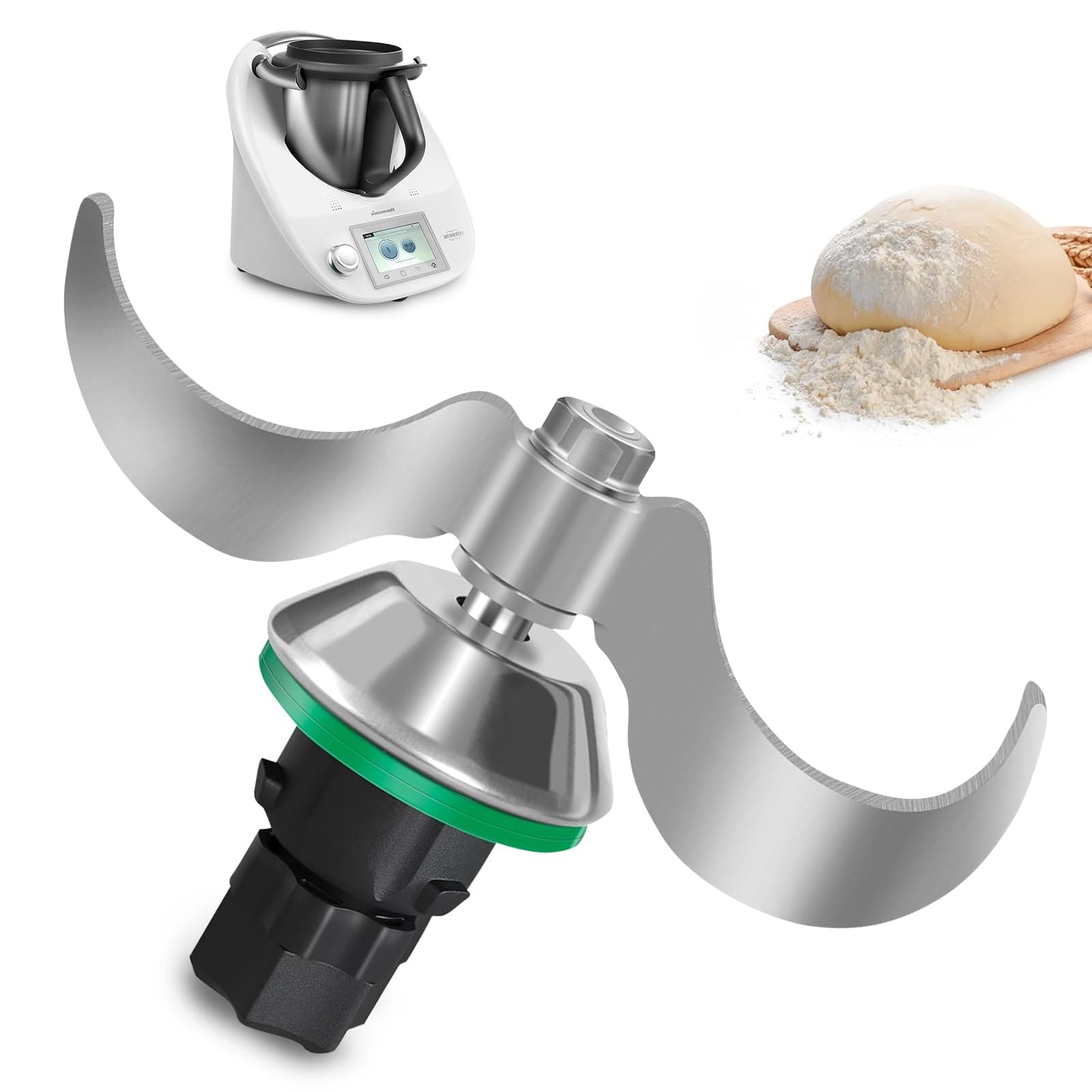 Teigmesser für Thermomix TM6, TM5, Edelstahl Teigmischmesser, Kein Teig-Rückstand und Schmutzkontamination, Schnelle Reinigung des Teigmessers, Thermomix Zubehör TM6 TM5 Mixmesser Ersatz Angebot bei HelloDeals