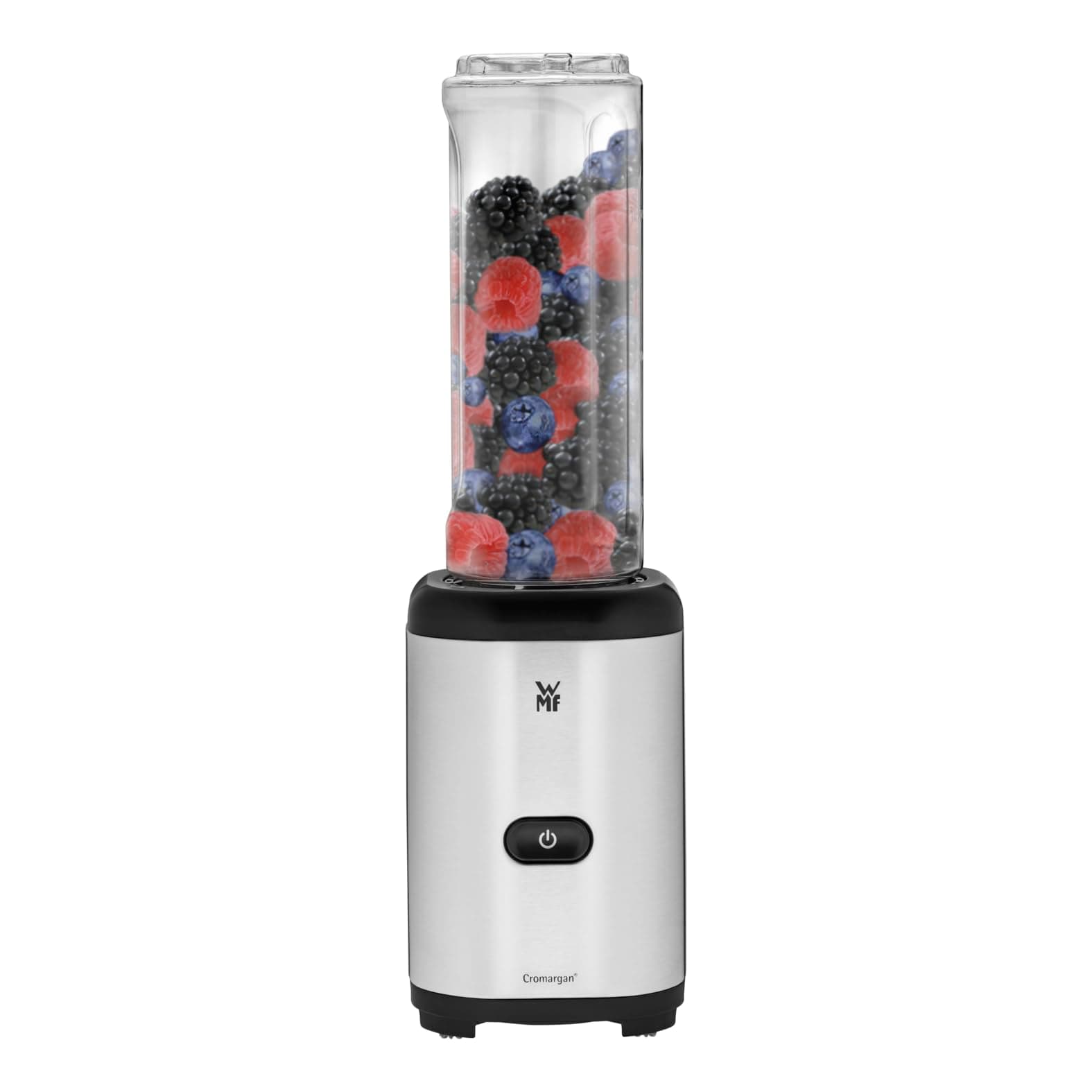 WMF Kult X Mix & Go Mini Smoothie Maker, Standmixer, Blender elektrisch, Shake Mixer 300 Watt Leistung, Tritan-Kunststoff Flasche 600ml, auslaufsicherer Schraubdeckel, rutschfeste Füße, Silber/Schwarz Angebot bei HelloDeals