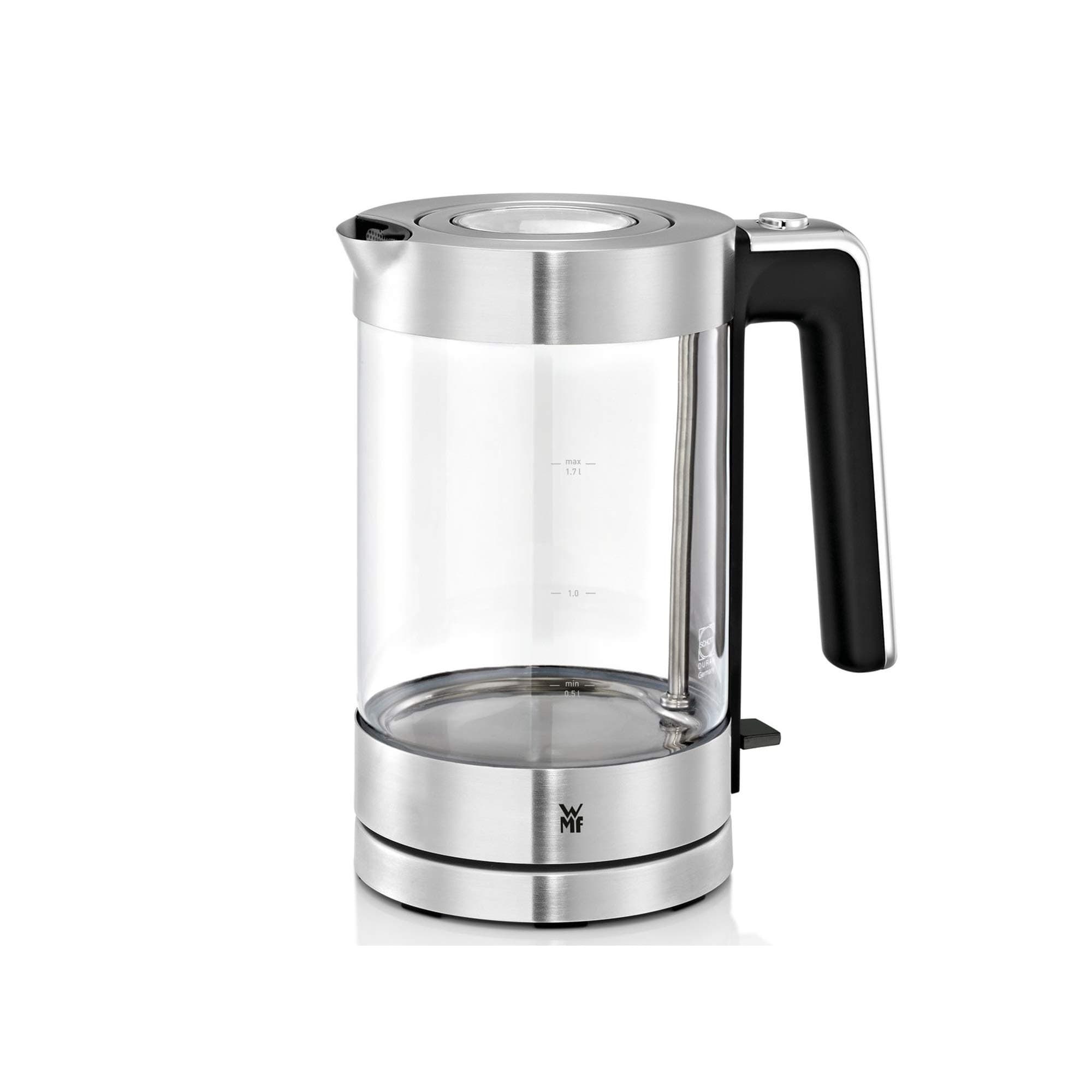 WMF Lono Wasserkocher Glas 1,7 Liter, Glaswasserkocher mit Kalkfilter, kabellos, 3000 Watt, edelstahl matt 1,7l Angebot bei HelloDeals