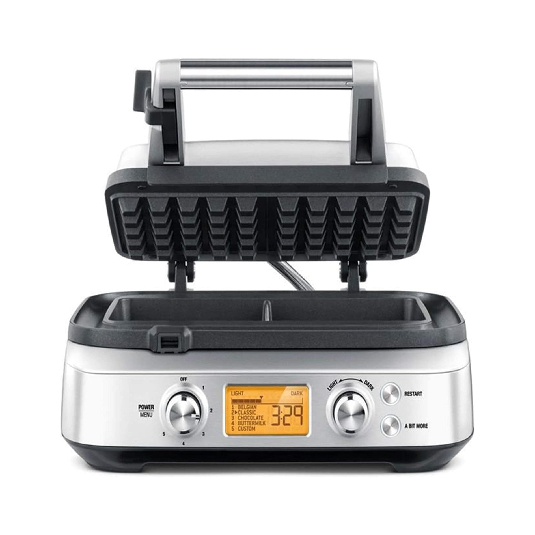 Sage - The Smart Waffle Pro - Waffeleisen - 4 Teigeinstellungen inkl. Belgische Waffeln, Klassische Waffeln - 12 Bräunungseinstellungen, 1000W Leistung, Einfach zu Reinigen - Gebürsteter Edelstahl Angebot bei HelloDeals