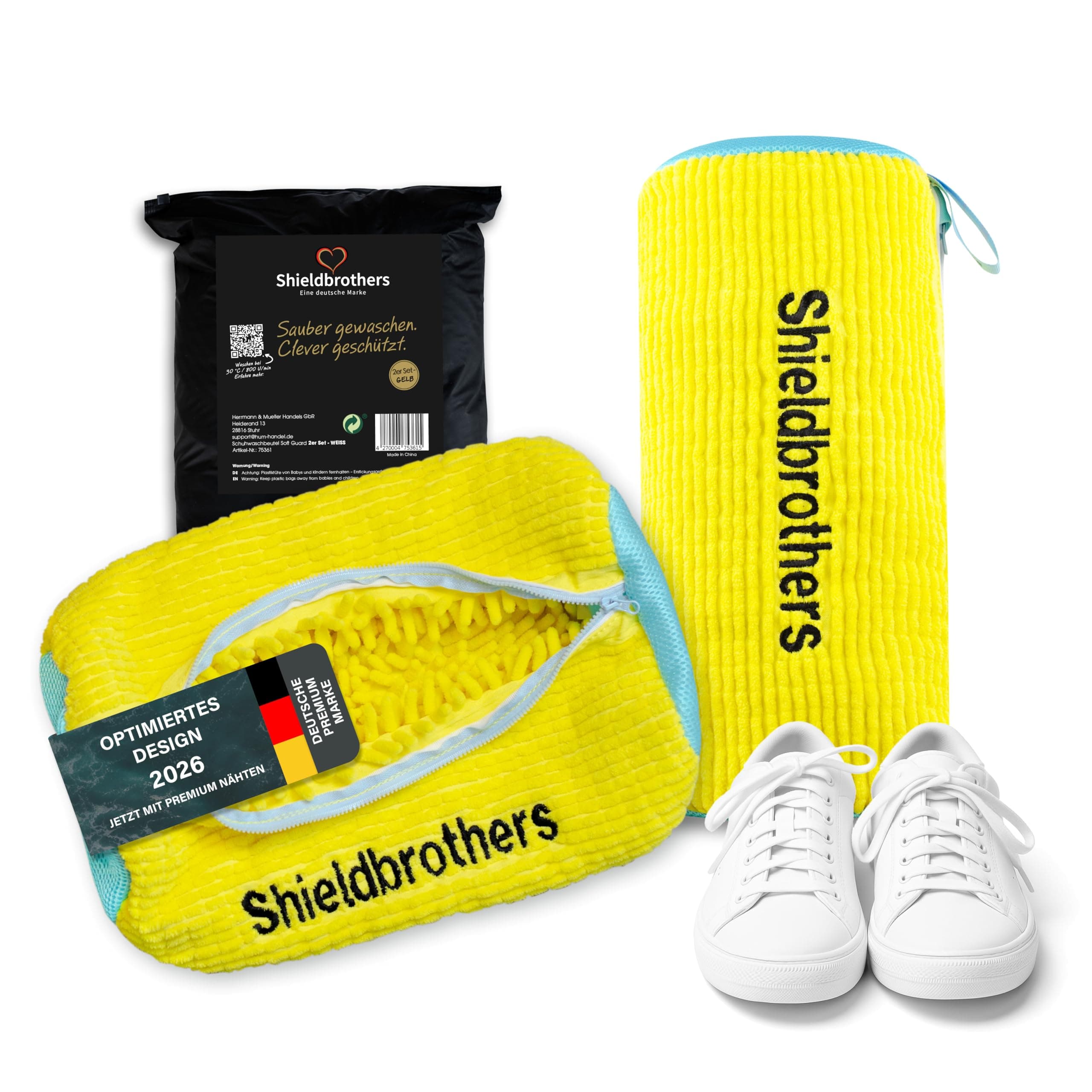 Schuhwaschbeutel Waschmaschine – 2 Stück – Waschbeutel Schuhe – Wäschesack Sneaker – Schuhbeutel Waschmaschine – Shieldbrothers® Soft Guard gelb Angebot bei HelloDeals
