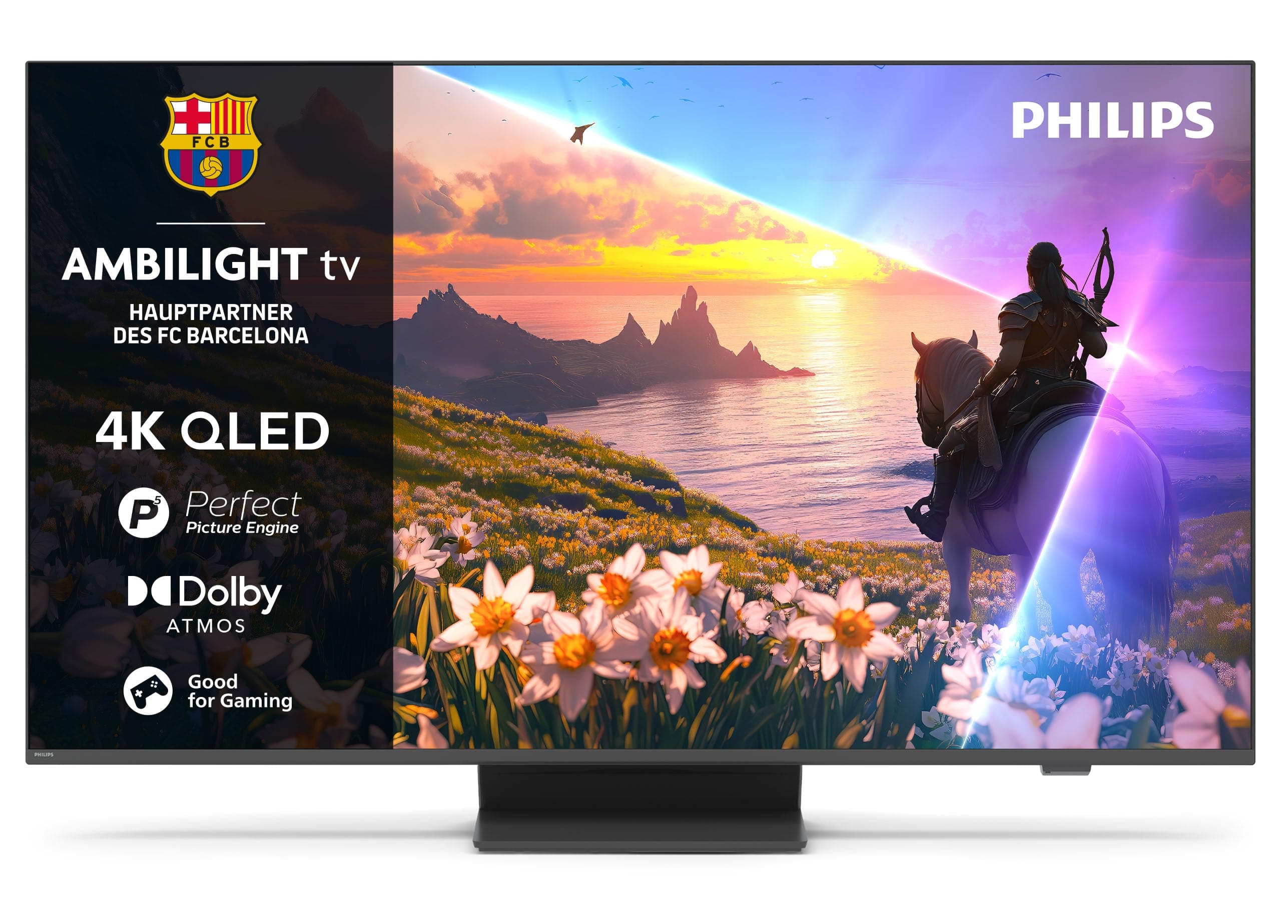 Philips Ambilight 55PUS8600 4K QLED Smart TV - 55 Zoll Display mit P5 Perfect Picture Engine Ultra HD, Titan OS, Dolby Vision und Dolby Atmos Sound 55-Zoll Angebot bei HelloDeals
