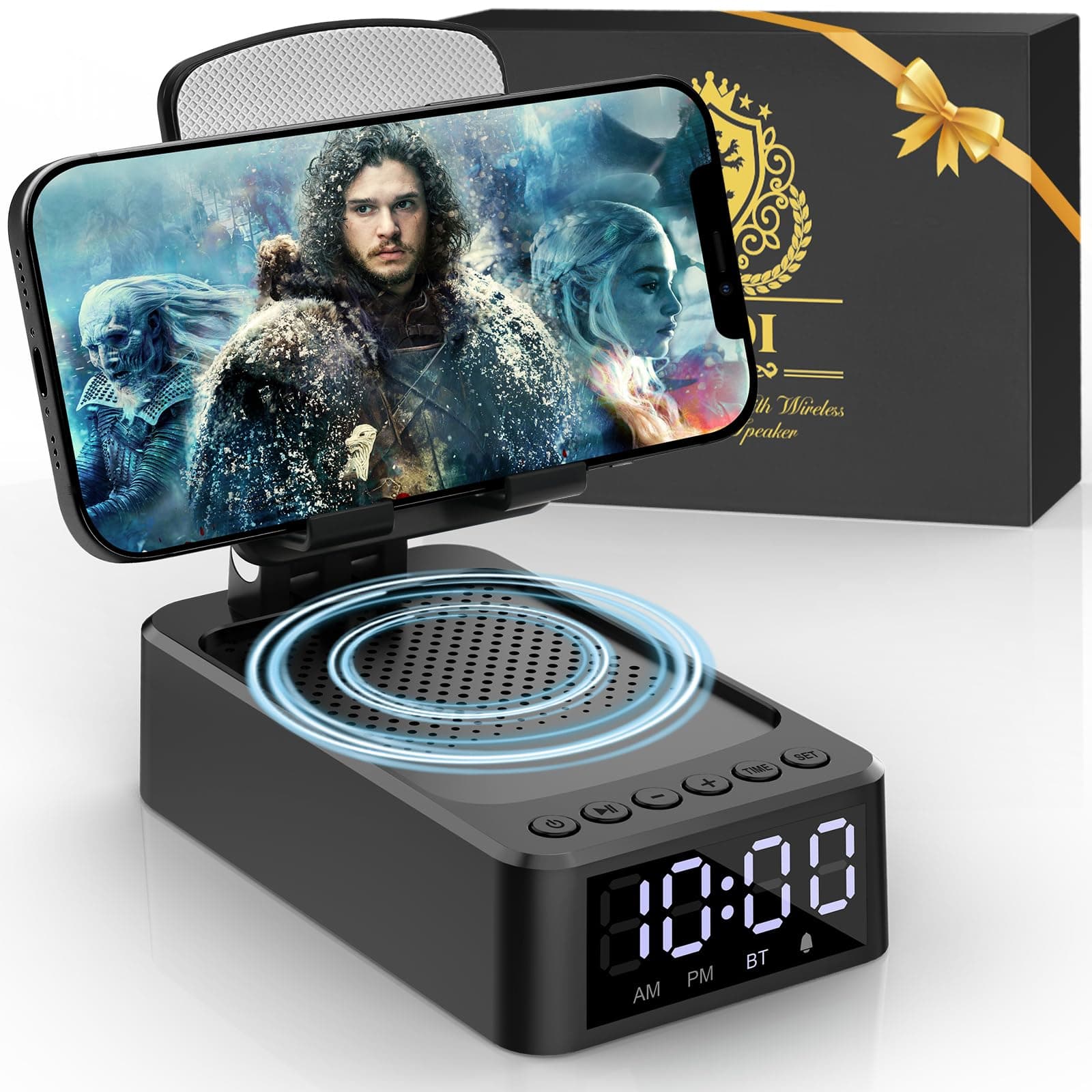 ZOOI Geschenke für Männer, Adventskalender Füllung Männer Nikolaus Geschenke, Gadgets für Männer Geschenke Weihnachten Papa Geschenk Weihnachten Männergeschenk, Bluetooth Lautsprecher mit Handyständer Schwarz Angebot bei HelloDeals