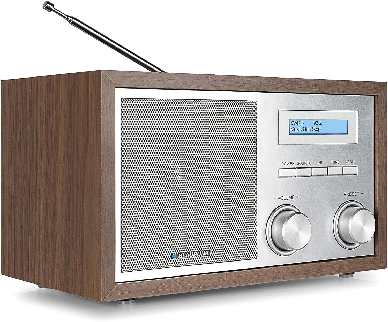 Blaupunkt Nostalgieradio RXD 180 DAB+ mit AUX IN und Bluetooth, UKW PLL Radio mit RDS, 5 Watt RMS, LC-Farbdisplay, Küchenradio mit einfacher Bedienung, mit Kopfhöreranschluss, Drehregler, Walnuss Walnuss Single Angebot bei HelloDeals