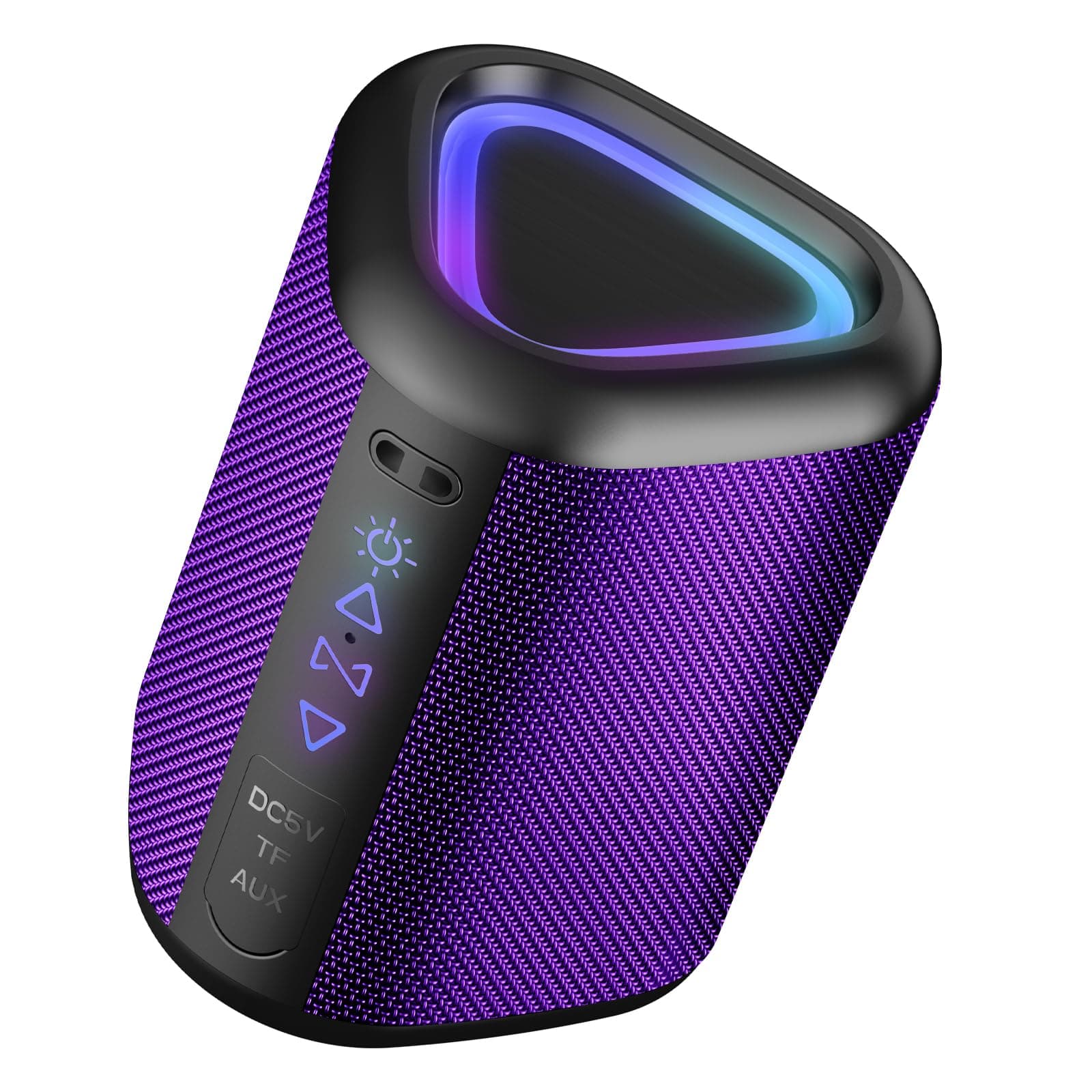 aowoka Bluetooth Lautsprecher mit Licht, 2025 Musikbox Tragbarer Box, Bluetooth 5.4, 30 St, Verbesserter Bass, IPX7 Wasserdicht, Outdoor Lautsprecher für Reisen, Sport, Party, Radfahren Lila Angebot bei HelloDeals