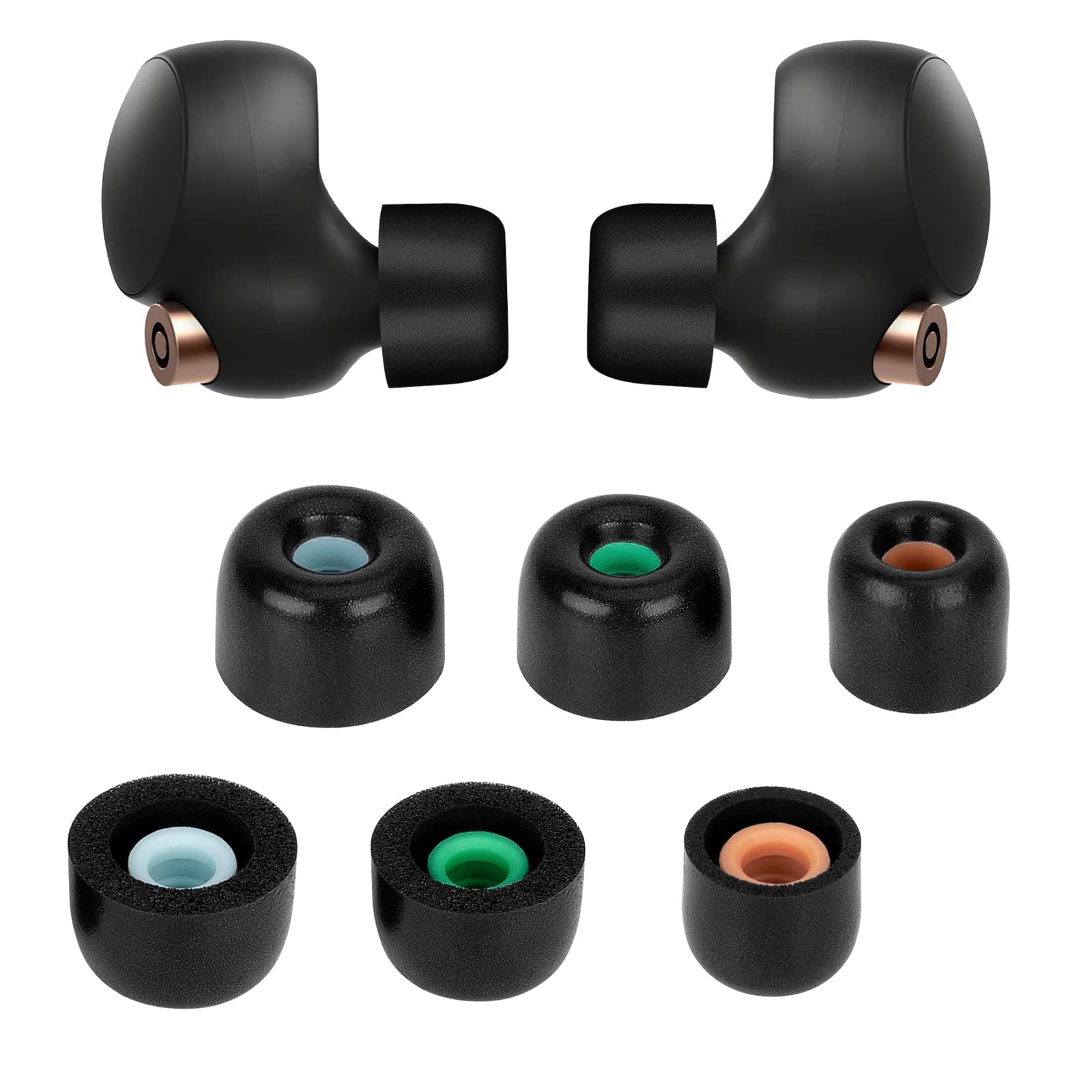 3 Paar Ersatz In-Ear Kopfhörer Kompatibel mit Sony WF-1000XM4, Gepolsterte Ohrstöpsel In-Ear Kopfhörer (S/M/L, Schwarz) 3 Size Angebot bei HelloDeals