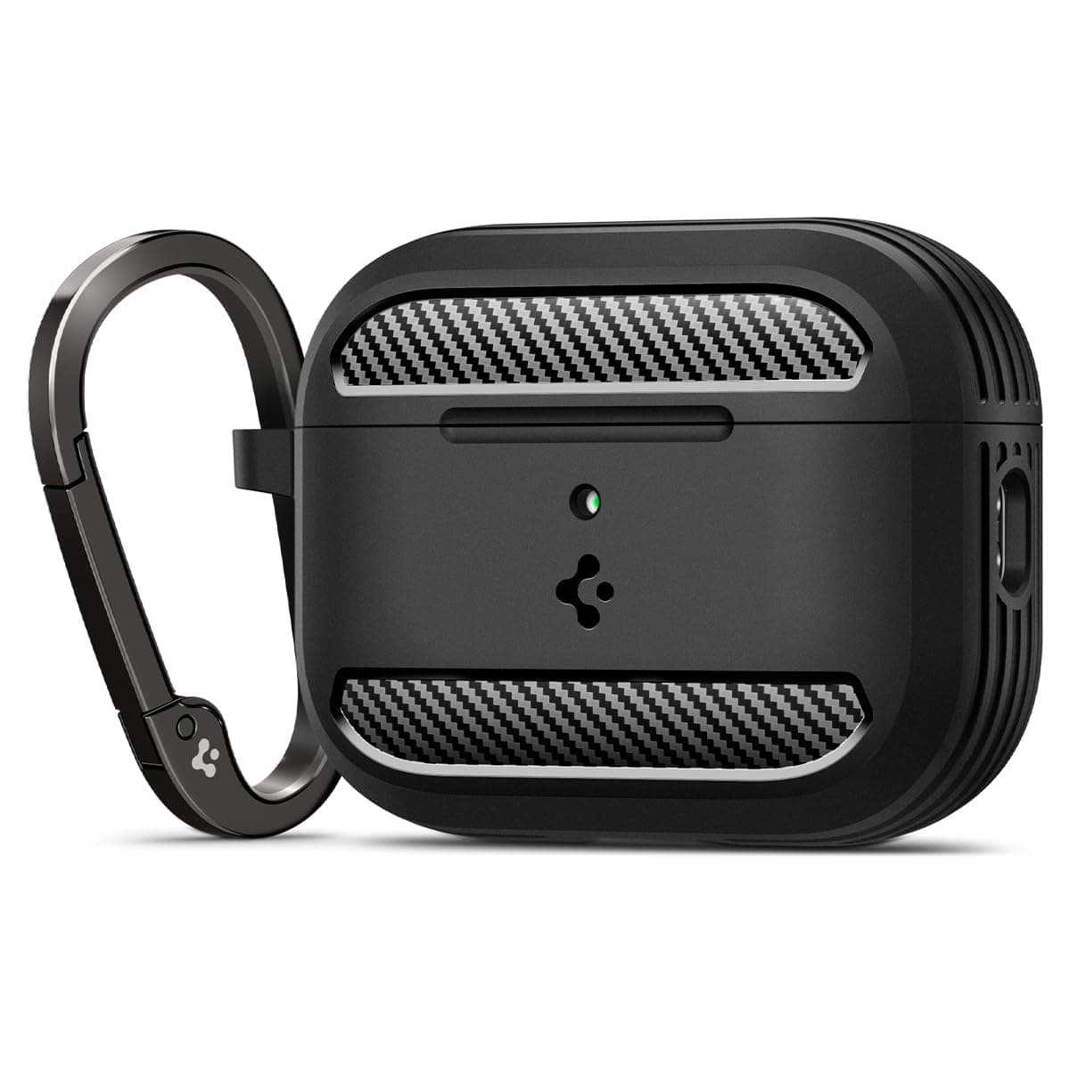 Spigen Rugged Armor Hülle Case Kompatibel mit AirPods Pro 3. Generation (2025) mit Karabiner - Matt Schwarz Angebot bei HelloDeals