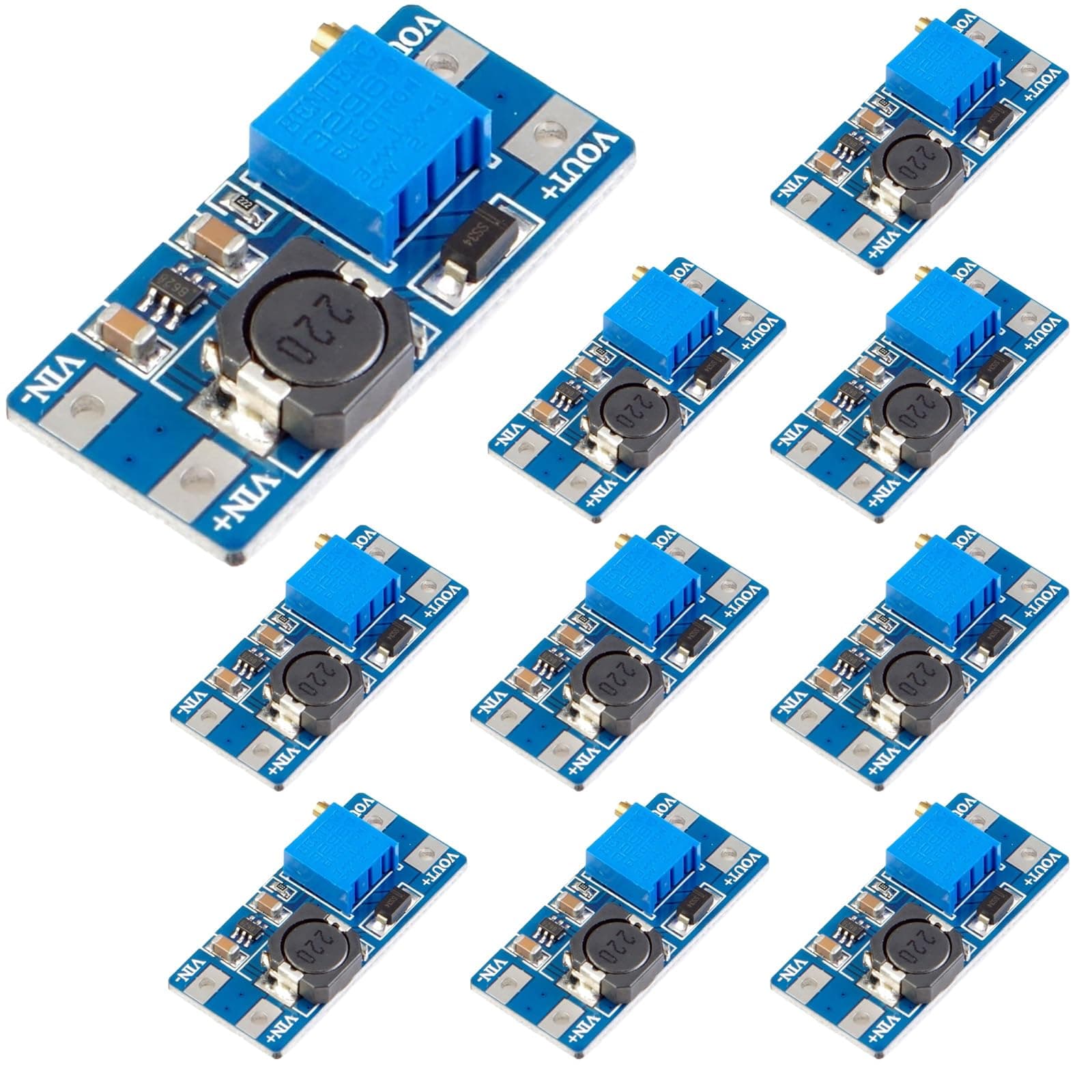 10 Stück DC-DC Step Up Boost Converter 2V-24V bis 5V-28V Spannungswandler 2a und 5V 9V 12V 28V Einstellbarer Boost-Konverter Netzteil Power Module Kompatibel fürArduino Angebot bei HelloDeals