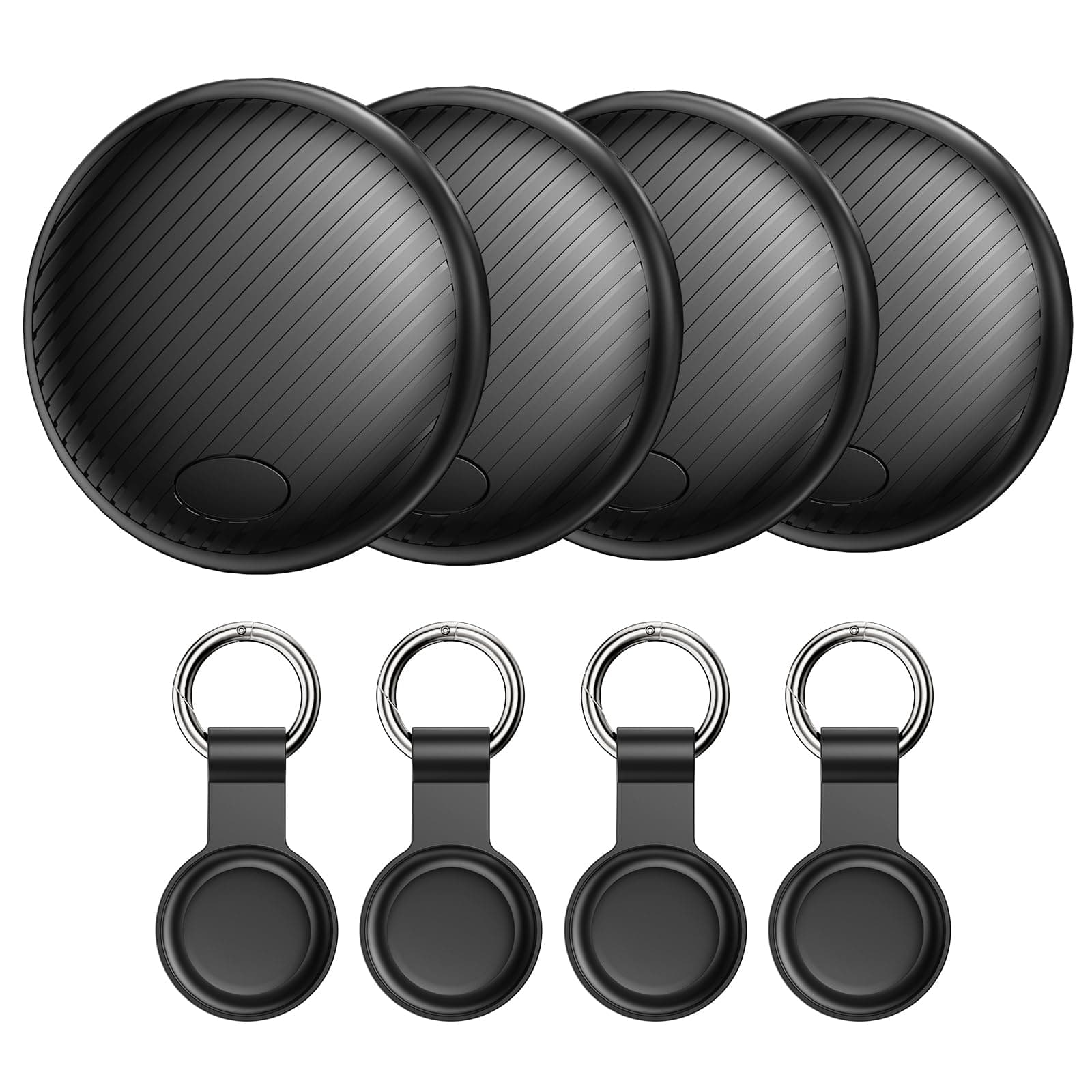 GPS Tracker Android Tag 4-Pack - Schlüsselfinder KeyFinder kompatibel mit Google Mein Gerät Finden APP (Android NUR),Bluetooth Smart Tag für Geldbörse,Gepäck,Brieftasche,Austauschbare Batterie 4 Pack Schwarz Angebot bei HelloDeals