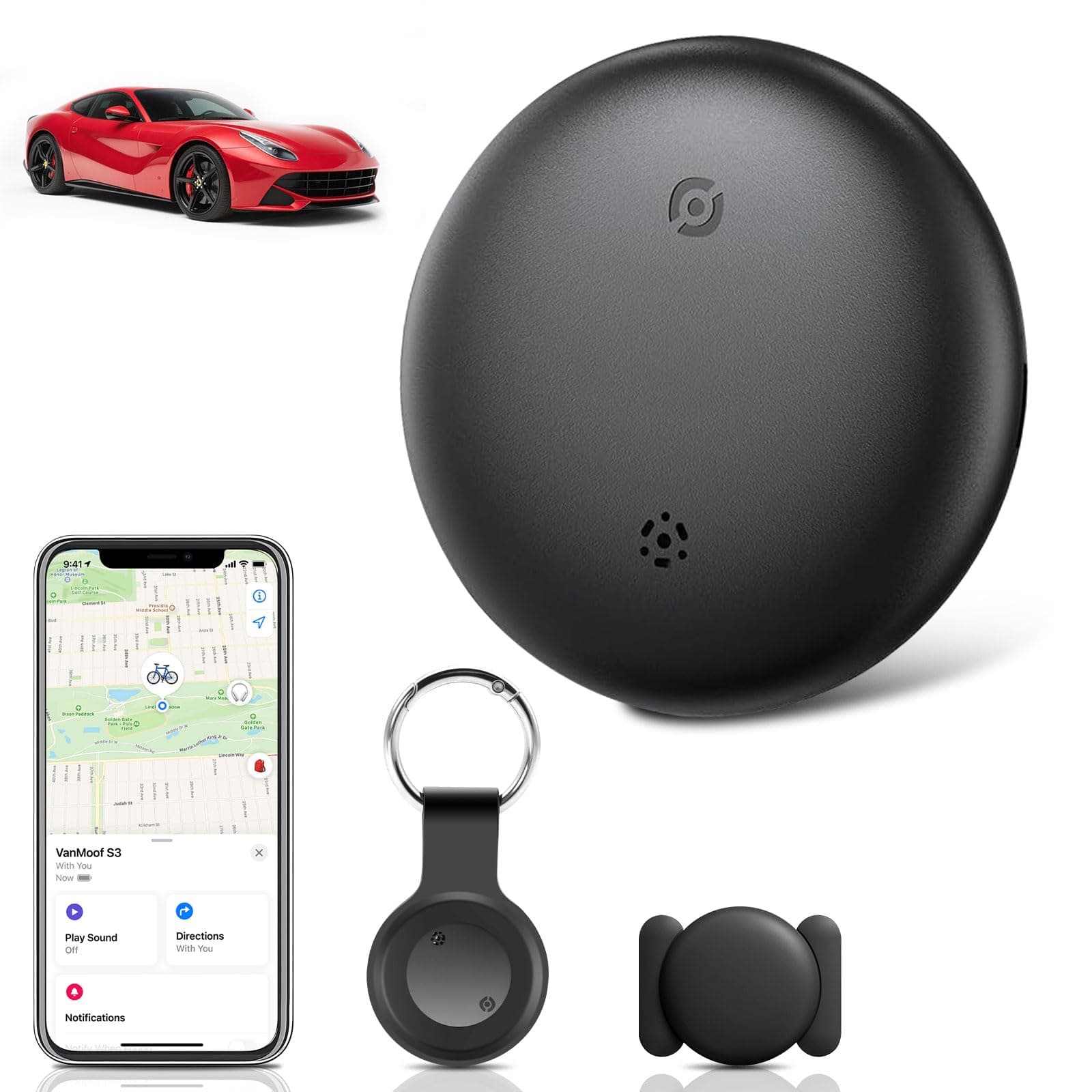 Android Tracker Auto, Tragbar Ortungsgerät Auto Google App[Find My Device], Fahrzeugortungsgeräte ohne monatliche Gebühren, Bluetooth Tracker(Nicht für iPh0ne geeignet) Angebot bei HelloDeals