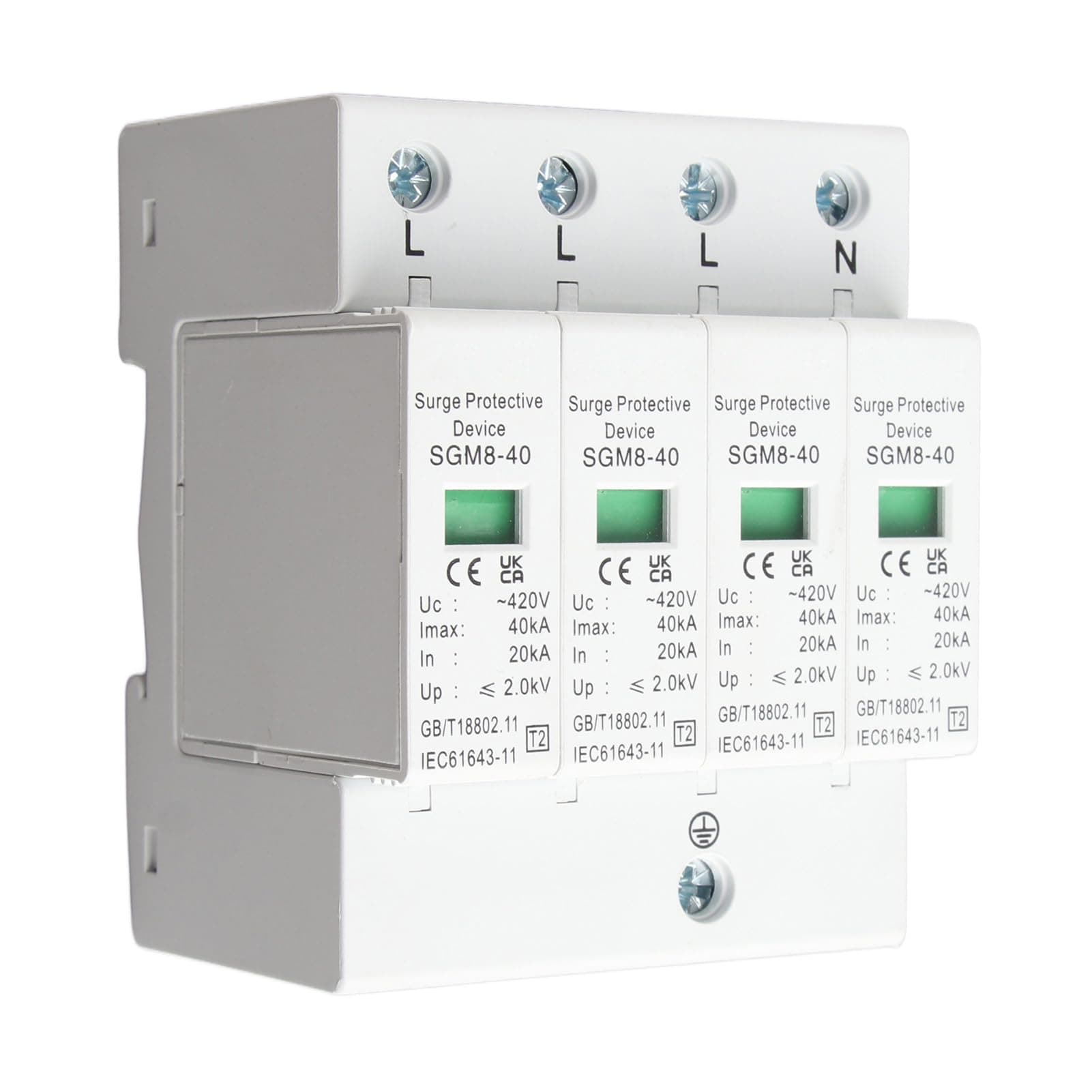 Surge Protector Überspannungsschutz für das Ganze Haus 4P 40KA Überspannungsschutz für das Haus Niederspannungsschutz-Ableitvorrichtung für Den Donnerschutz Elektrisches Angebot bei HelloDeals