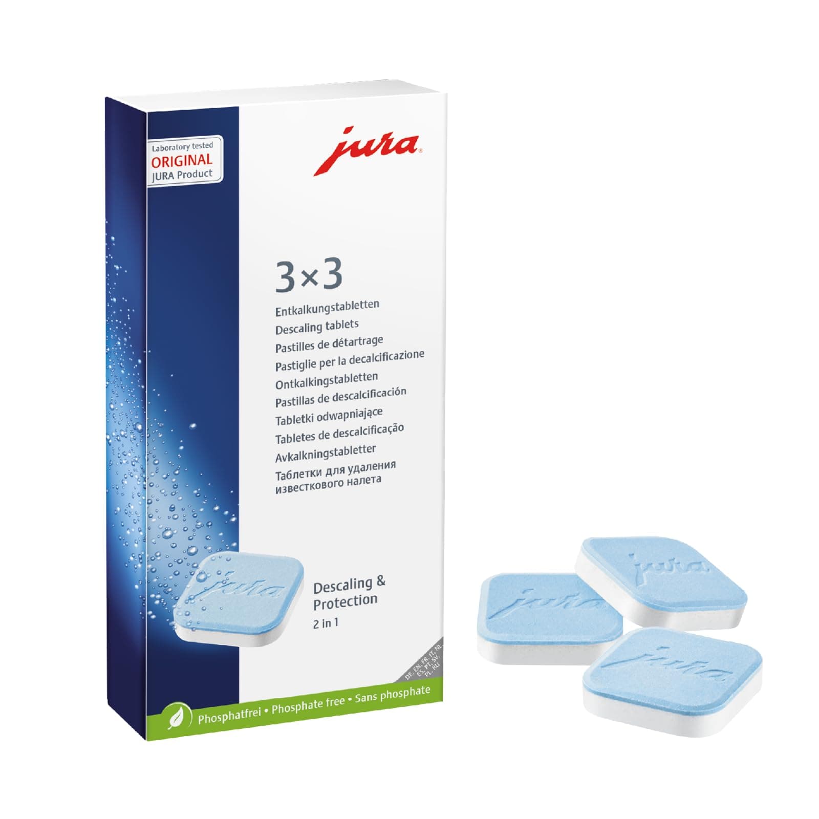 JURA original - Entkalkungstabletten für 3 Entkalkungsvorgänge - TÜV-zertifizierte Hygiene - 3er-Pack - 61848 Angebot bei HelloDeals