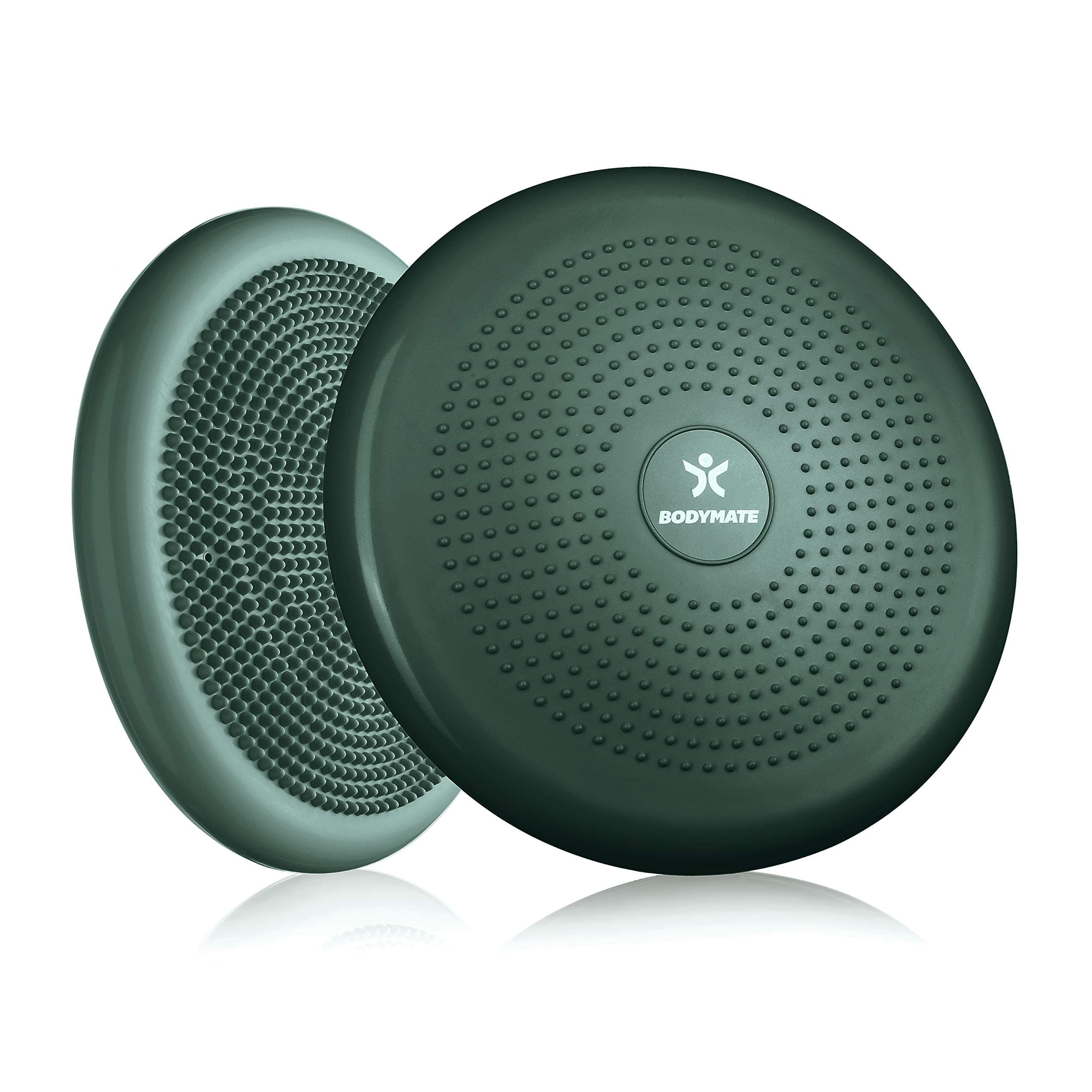 BODYMATE Ballsitzkissen inkl. Pumpe 34cm Durchmesser - Balance-Kissen, Luftkissen, Balance Pad, Noppenkissen - Core-, Fitness-, Reha-, Koordinations- und Rückentraining MIDNIGHT-GREEN Angebot bei HelloDeals