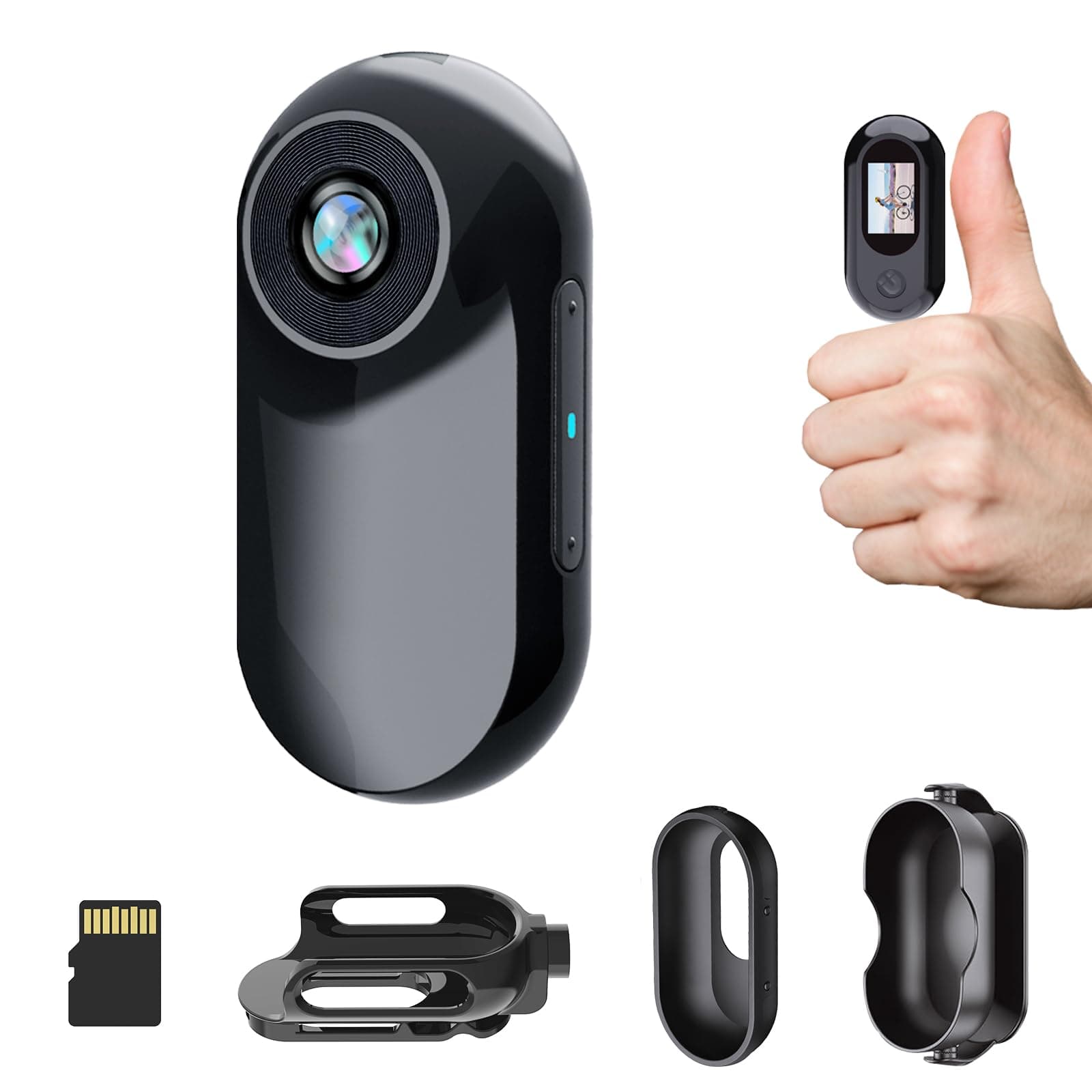 1080P HD Mini Action Cam,Integrierte 32GB Speicherkarte Bodycam Körperkamera Mini,Daumengröße Helmkamera Motorrad,Für Arbeit,Reise, Radfahren-Schwarz Angebot bei HelloDeals