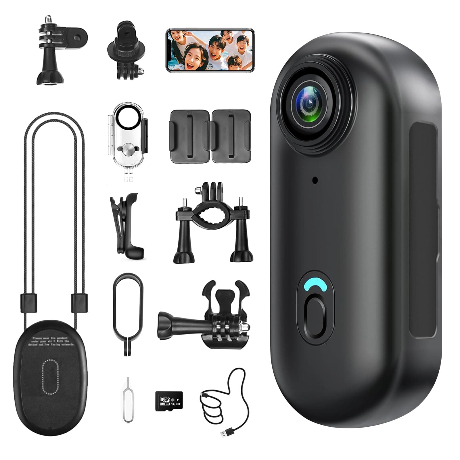 Wifi Action Cam, 170° Sportkamera Wifi HD 1080P Mini Sportkamera, Kleine Action Kamera, Fahrrad Video Kamera, Motorrad Helm Kamera mit Vielfältigem Zubehör für Reiten und Haustiere Spaziergänge Angebot bei HelloDeals