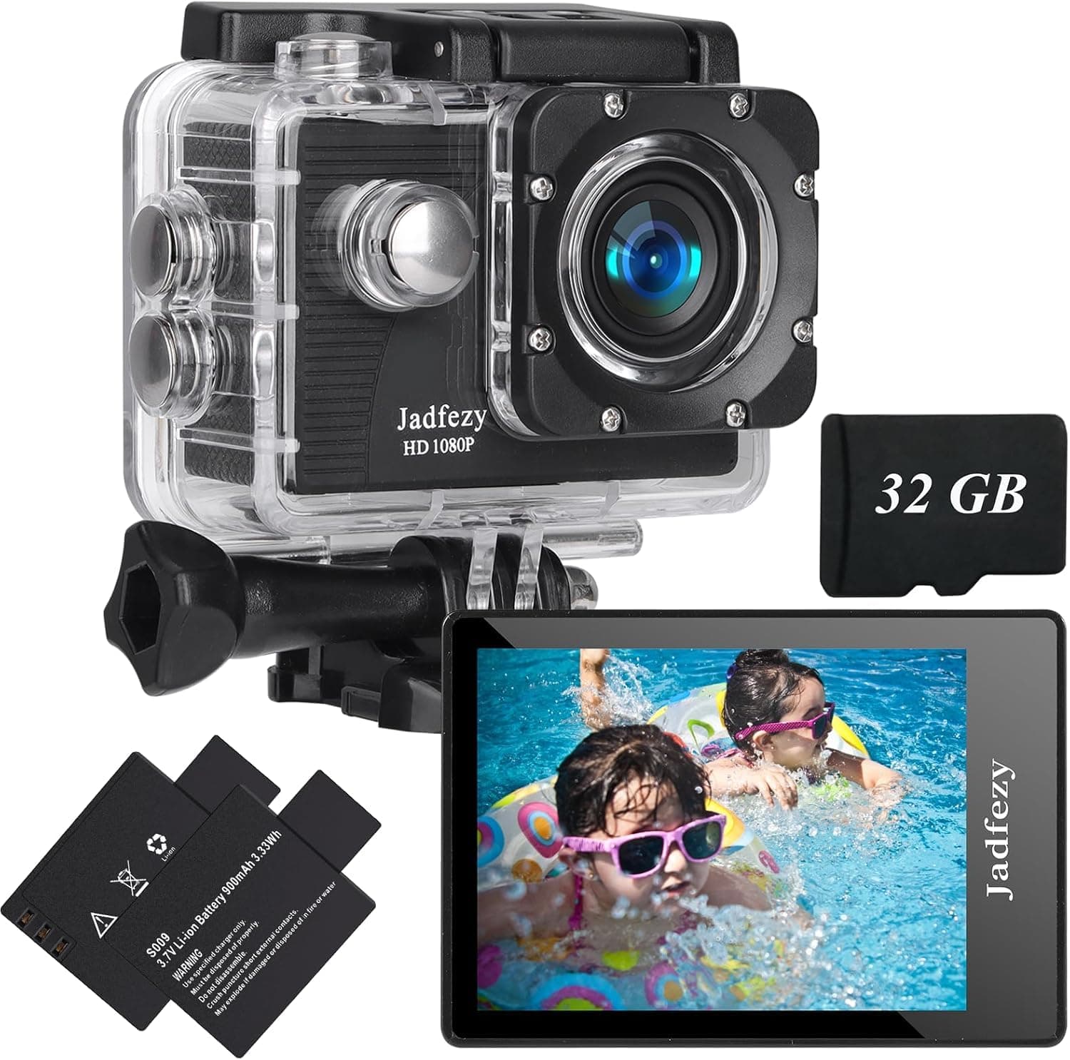 Dual Action cam mit 32G Karte Helmkamera,unterwasserkamera mit Zwei 1350 mAh wiederaufladbare Akkus und Zubehör-Set（Neu 2026） A001 Angebot bei HelloDeals