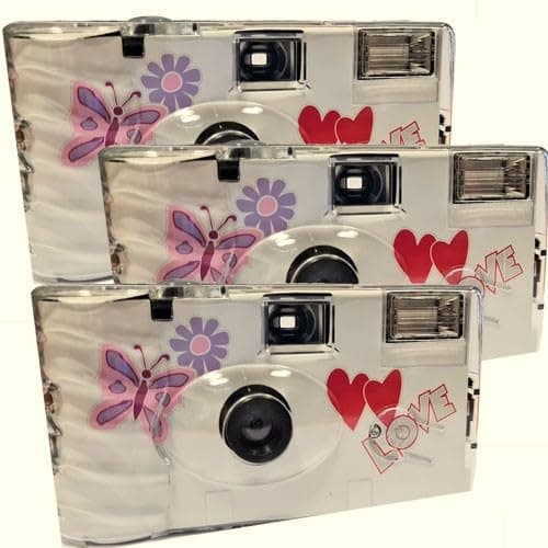3X 1A PHOTO PORST Einwegkamera Edition Butterfly, Schmetterling, mit Blitz, Batterien und Film (3er Pack, je 27 Aufnahmen) Angebot bei HelloDeals