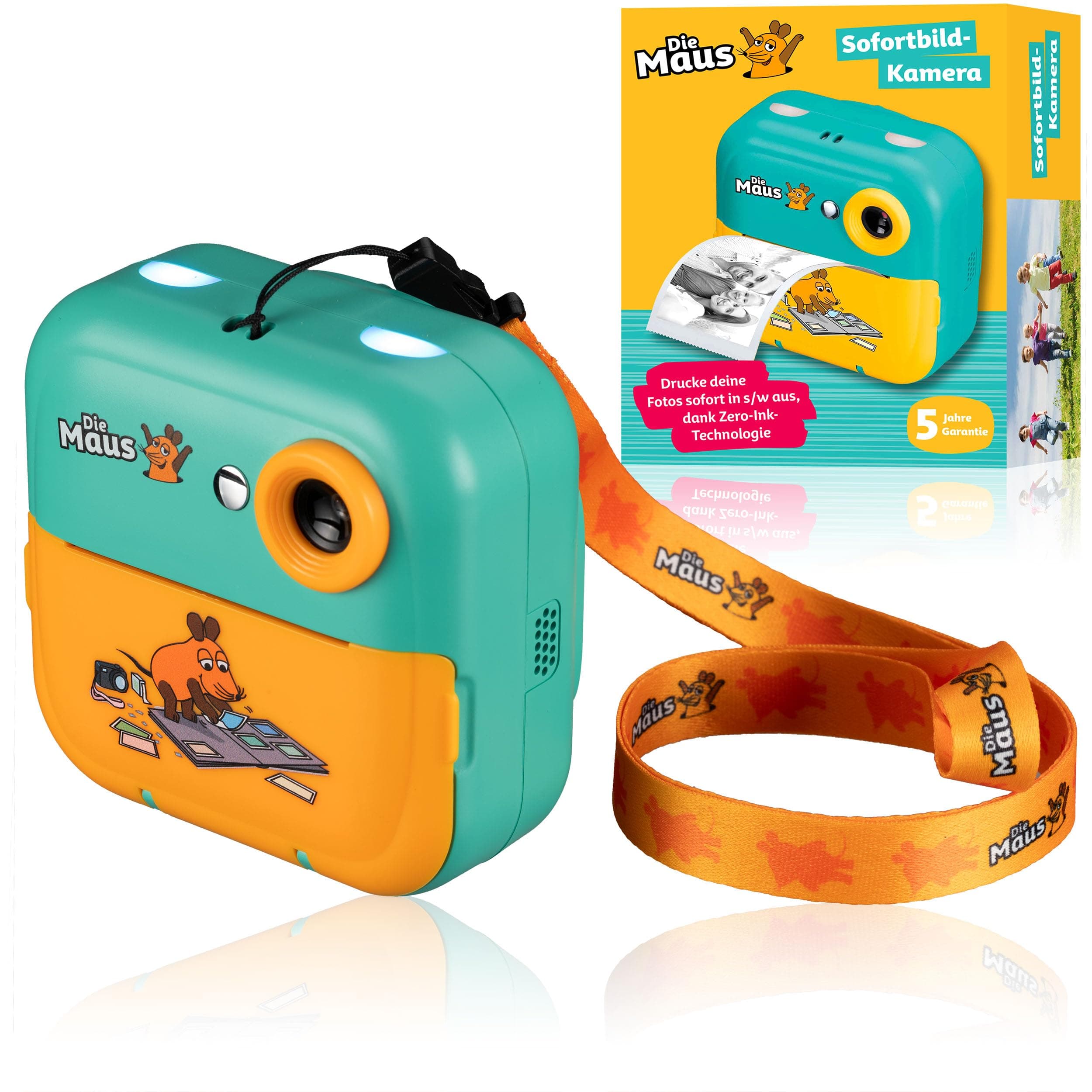 DieMaus Sofortbildkamera für Kinder mit Tragebeutel - Einfach zu bedienende Kamera für sofortige Ausdrucke Angebot bei HelloDeals