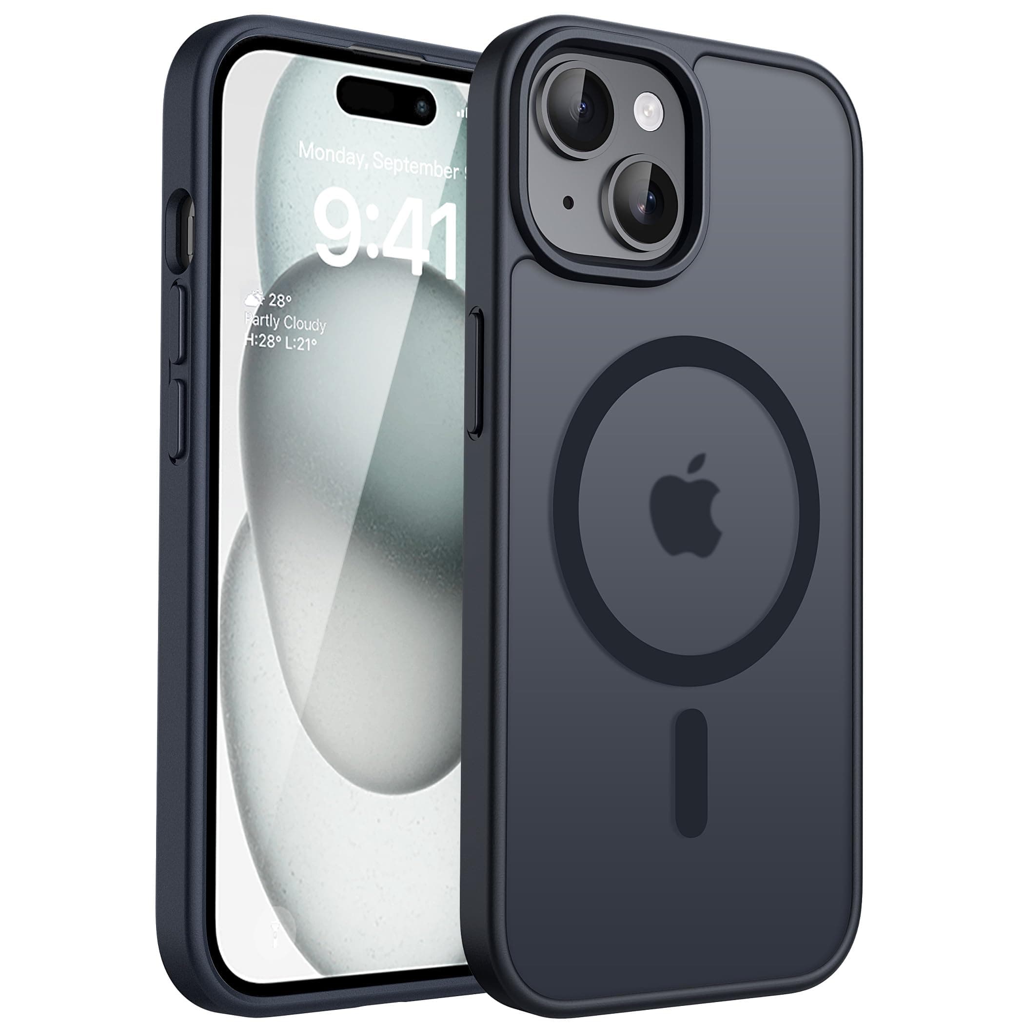 CACOE für iPhone 15 Hülle mit Kameraschutz, Kompatibel mit MagSafe, Stoßfest Kratzfest Magnetisch Rückseite Handyhülle für iPhone 15 Case Transluzente iPhone 15 A-Schwarz Angebot bei HelloDeals