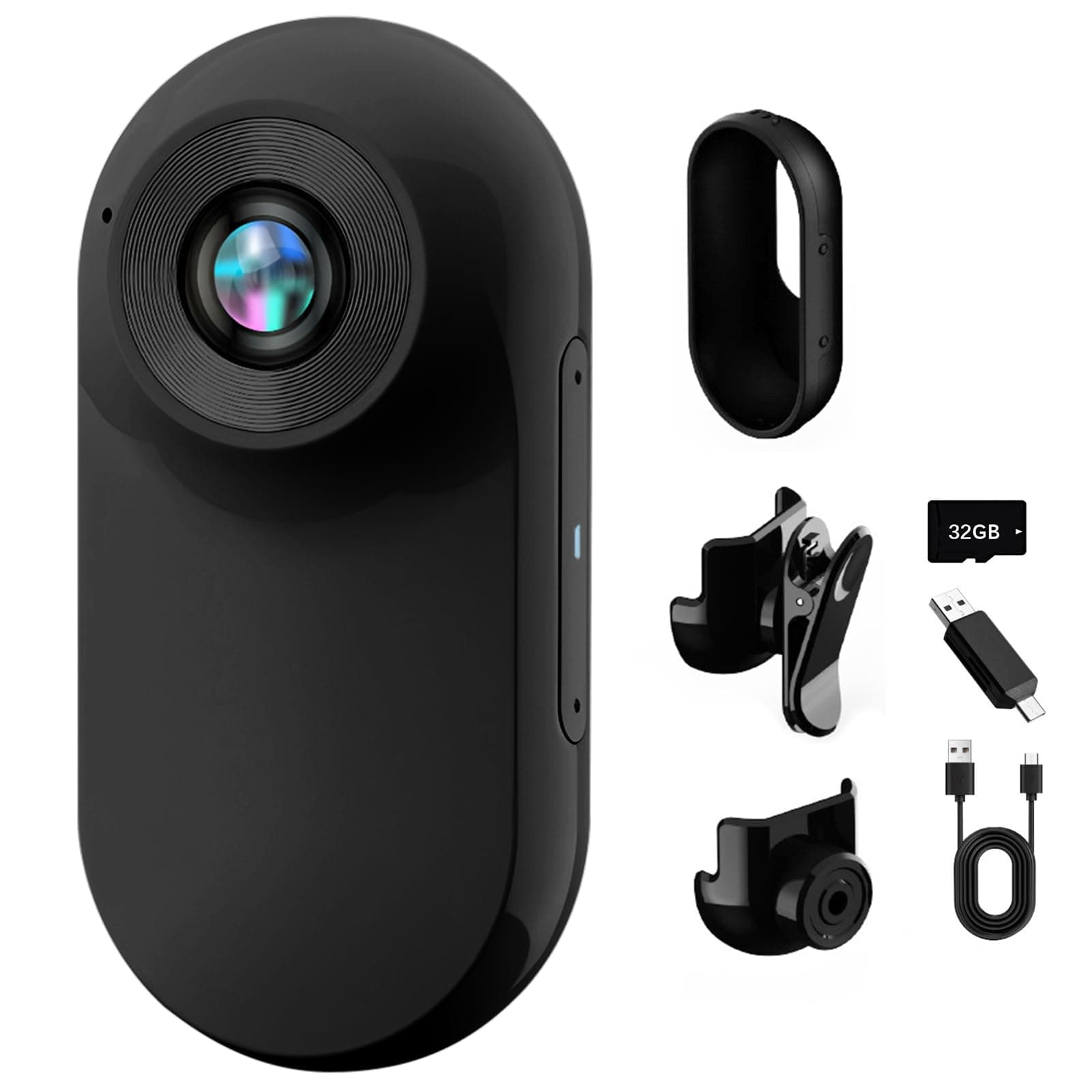 360° Action Kamera, Mini Action Cam1080P und 32 GB Speicherkarte Helmkamera, Magnetische Taschen-Daumenkamera Aktion Kam-era, Motorrad Bodycam, Mini K-amera, Outdoor Sport Kamera mit Bildschirm Angebot bei HelloDeals