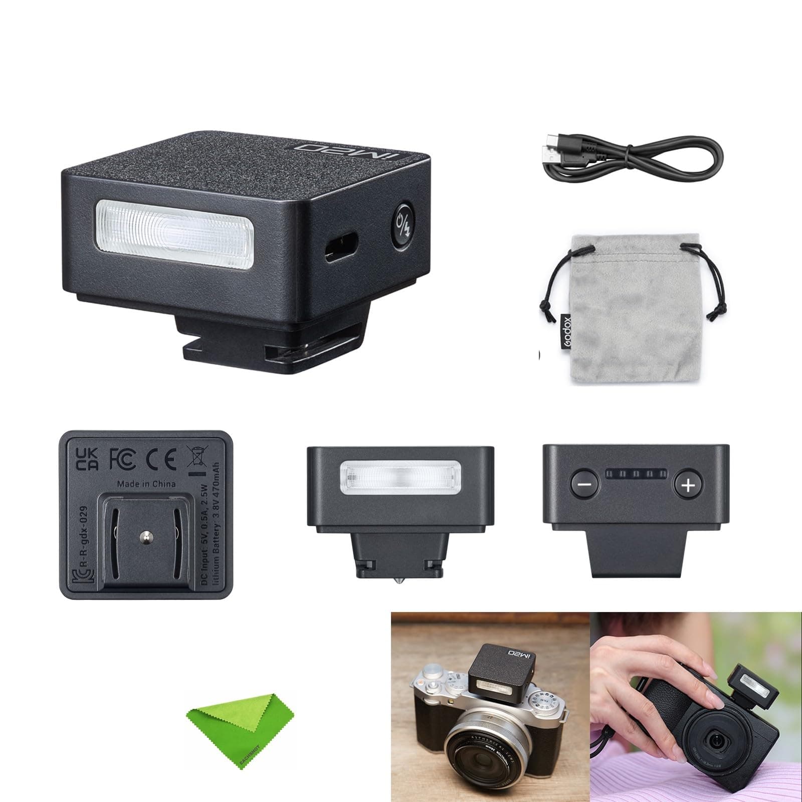Godox iM20 Mini-Blitzgerät für Canon, Sony, Fuji, Nikon, Panasonic, Olympus, Pentax, 3 s Wiederaufladezeit, ca. 440 Blitzzeiten, Mini-Kamerablitz für Sony ZV1, DSLR usw. (integrierte Lithiumbatterie) Angebot bei HelloDeals