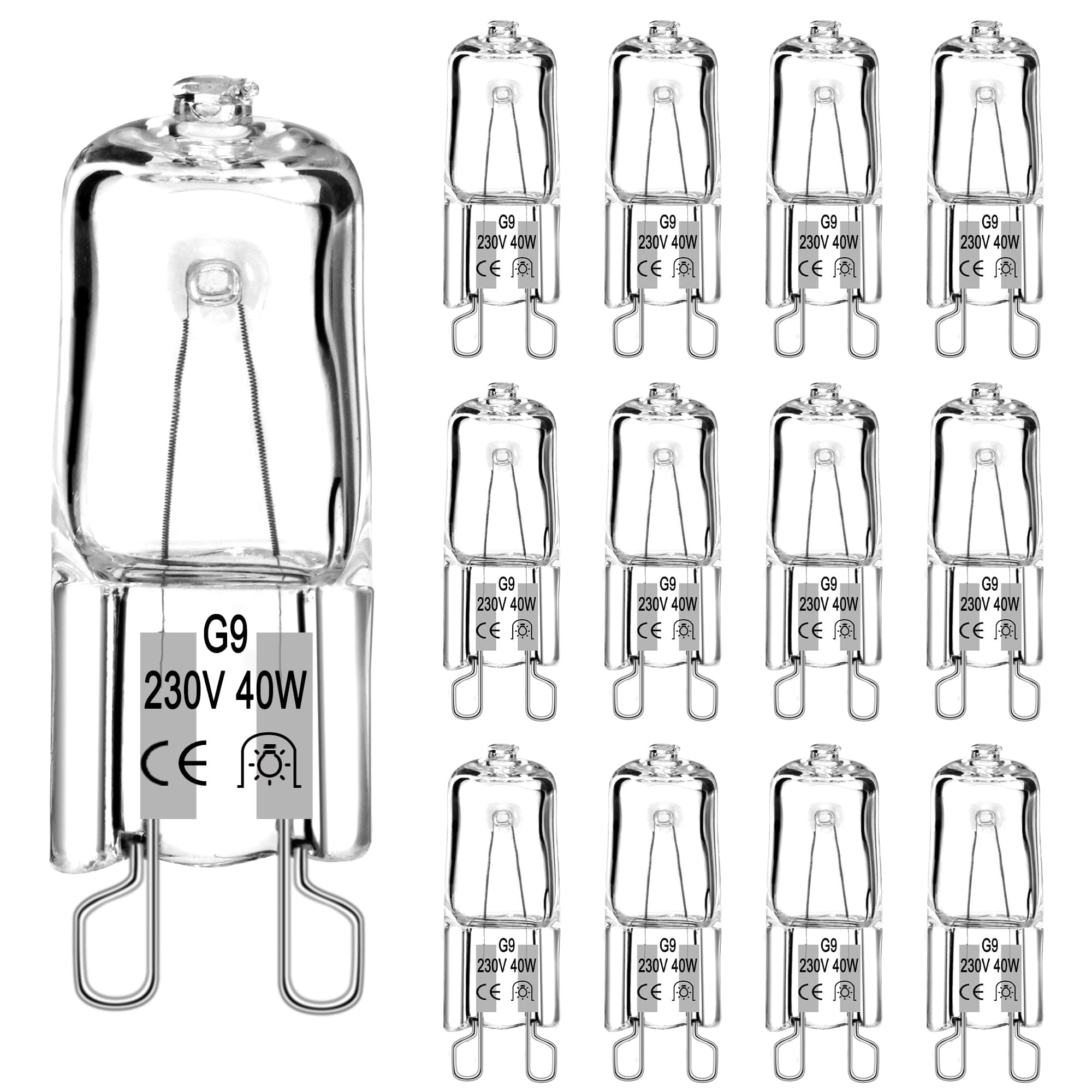 Halogen Leuchtmittel G9 (12 StüCke) Halogen G9 40w 230v, 560LM 2700K Warmweiß Dimmbar Kein Flackern Halogenlampen Stiftsockellampe Für Backofenlampe 300°C Mikrowellen Herd,Deckenleuchten,Wandlampe Angebot bei HelloDeals
