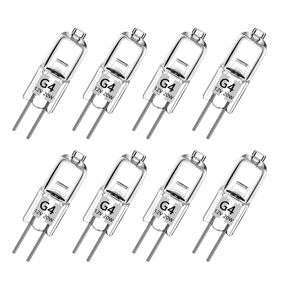 Haraqi G4 halogenlampen，8 Stück 20 Watt G4 Halogen-Stiftsockellampe Kapselglühlampen Halogenlampen, 300lm 2800K Warmweiß Dimmbar [Energieklasse G] Angebot bei HelloDeals