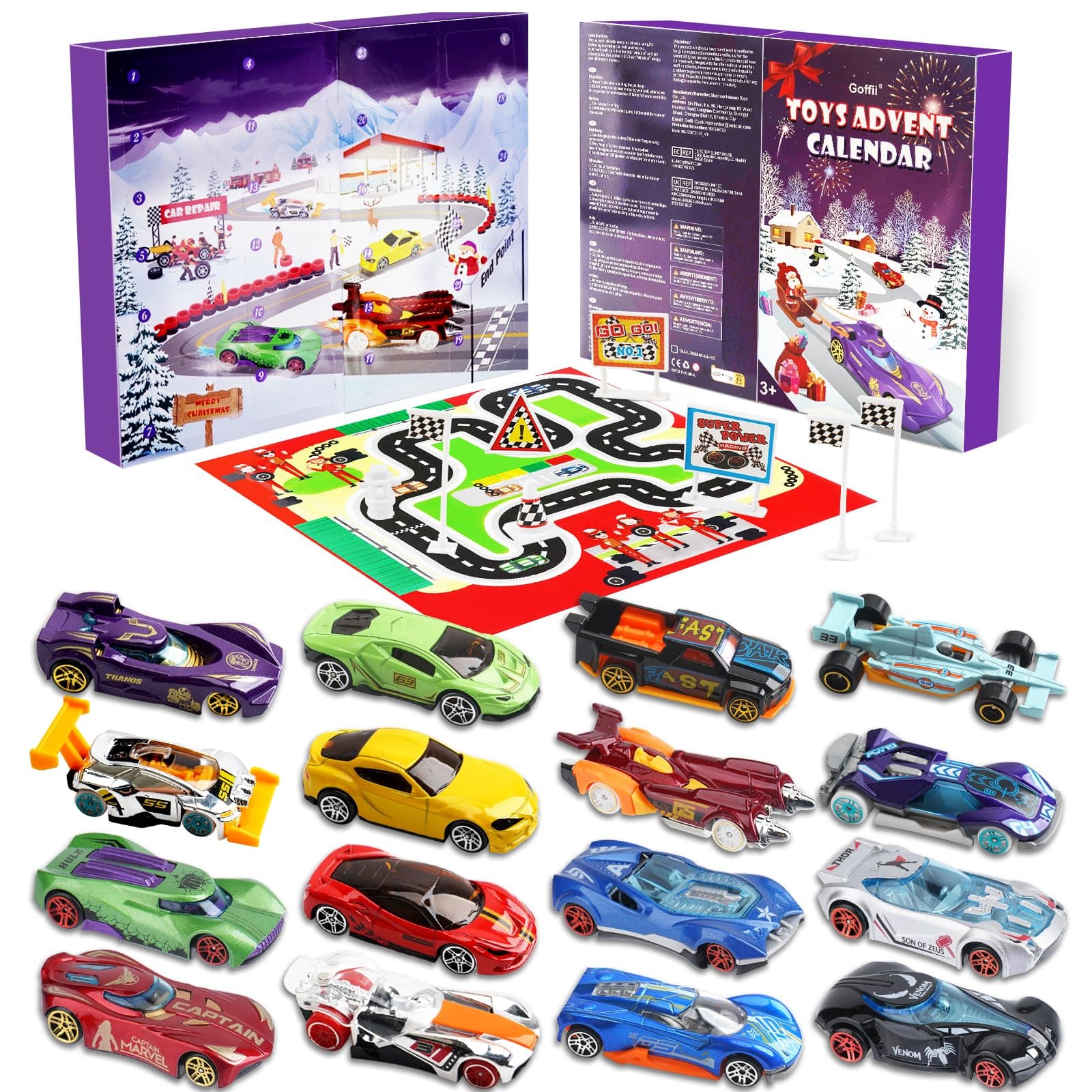 Autos Spielzeug Adventskalender Kinder 2025, Sportwagen Rennspielzeug, 24 Tage Weihnachtskalender Geschenk für 3-12 Jahre alt Jungen Mädchen Angebot bei HelloDeals