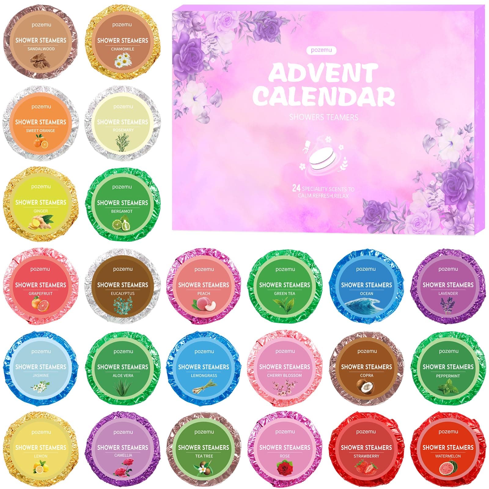 Duschbomben Adventskalender 2025 für Frauen Männer Geschenk Badebomben Alternative 24PCS Angebot bei HelloDeals