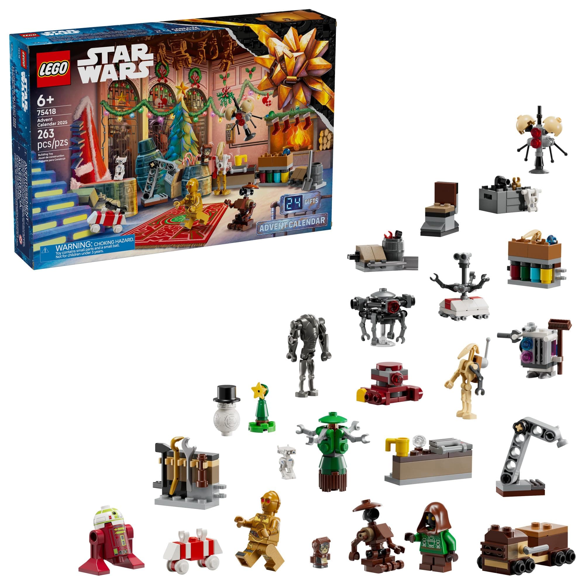 LEGO 75418 Star Wars Adventskalender 2025 - Weihnachtskalender mit 24 Überraschungen & 263 Teilen Angebot bei HelloDeals