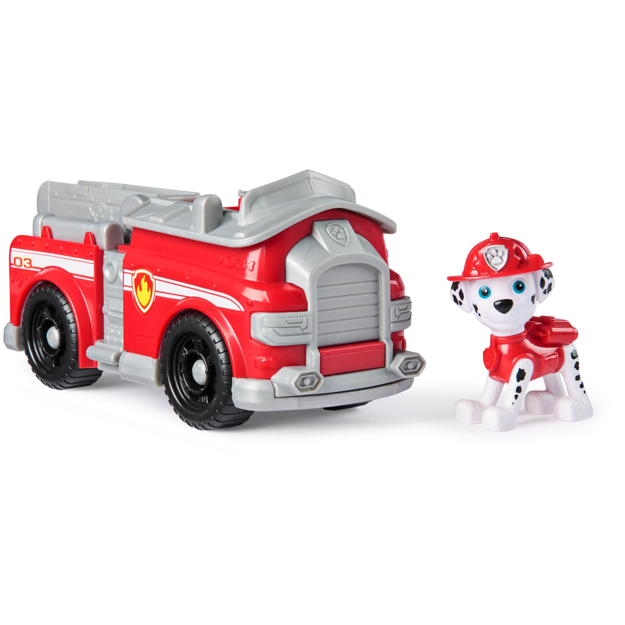 PAW PATROL - Marshall-Figur mit Feuerwehr-Fahrzeug, stabiles Basis-Fahrzeug (2025), authentisches Spielzeug zur Serie für Kinder ab 3 Jahren Angebot bei HelloDeals