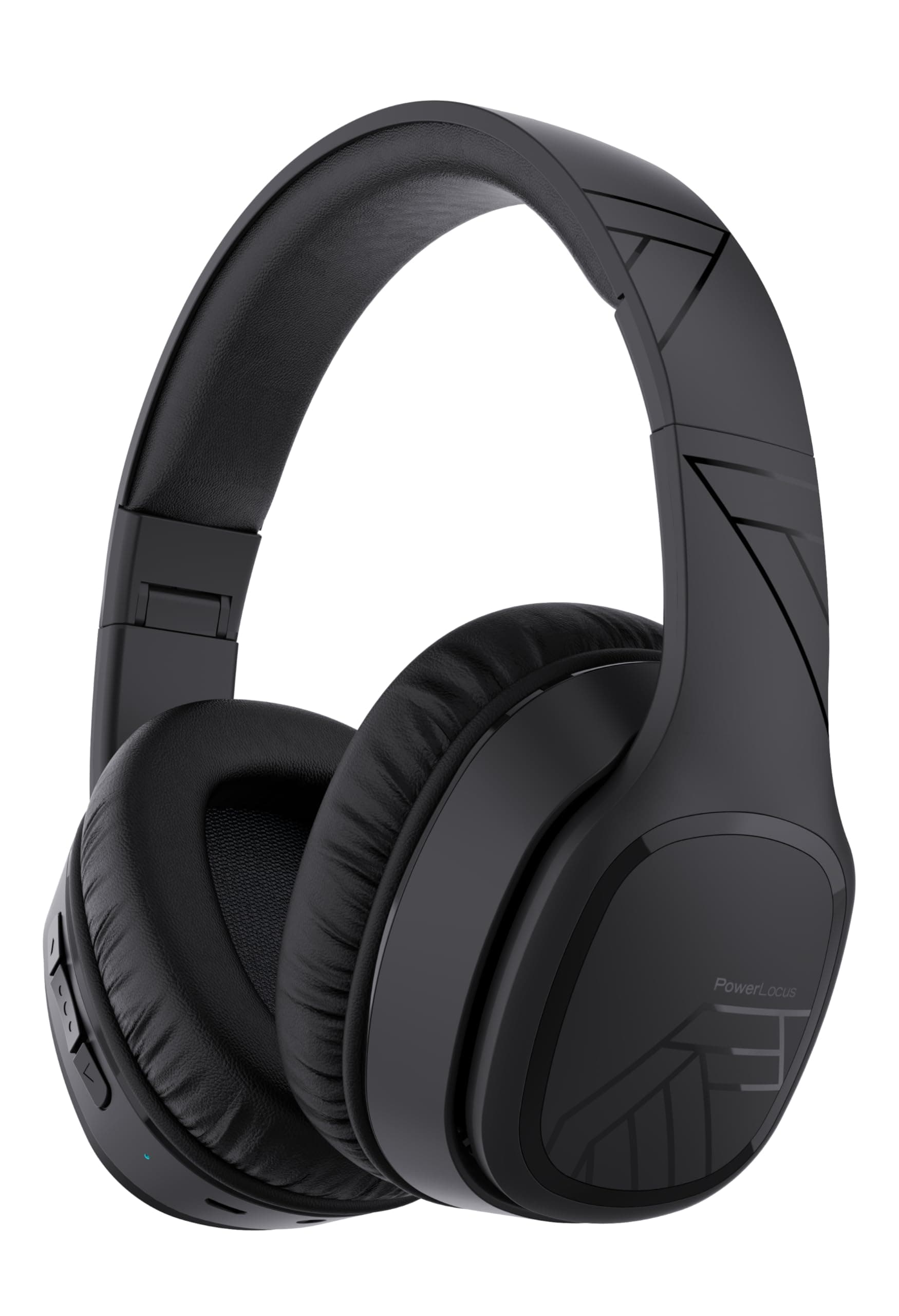 PowerLocus P7 Bluetooth Kopfhörer Over Ear, Faltbare Headphones, Kabellose Kopfhörer mit Bass-Modi, Hi-Fi Stereo mit Freisprechfunktion, USB-C Aufladen und Lang Akkulaufzeit für iPhone/PC/TV Line Schwarz Angebot bei HelloDeals