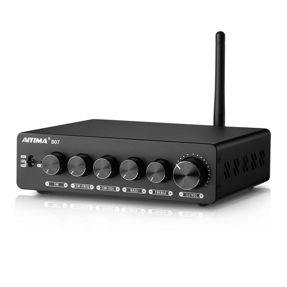 AIYIMA B07 Bluetooth 5.2 Verstärker TPA3255 2.1 Kanal Subwoofer Verstärker 300Wx2+300W für Home Desktop Bücherregal-Lautsprecher Subwoofer Mit Hilfsstromversorgung&Bass-Höhenregler Angebot bei HelloDeals