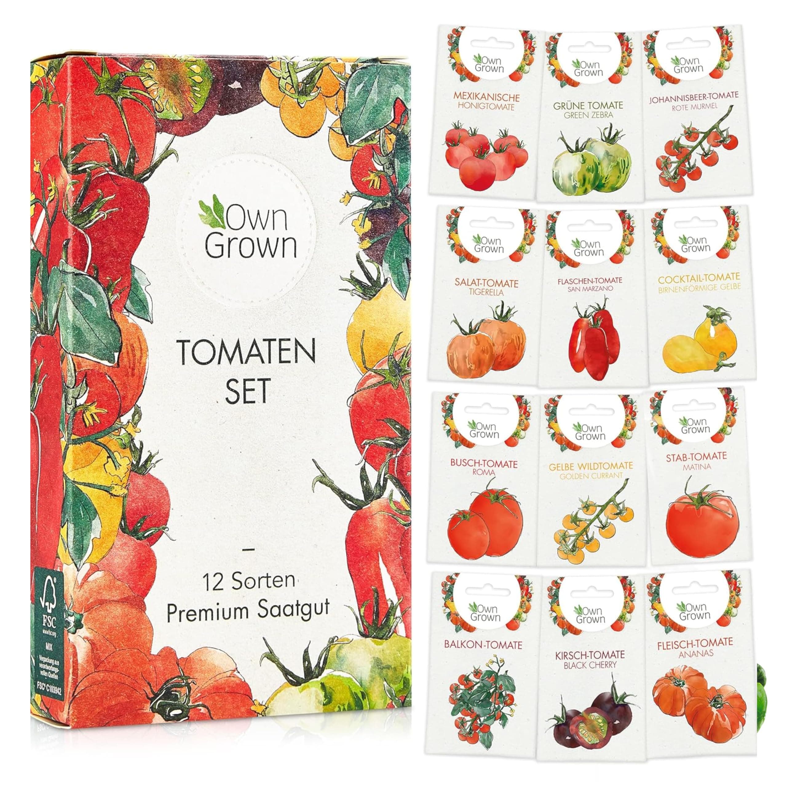 Tomaten Samen Set : 12 Sorten Tomatensamen für Garten und Balkon – Tomaten Anzuchtset – Tomatensamen Alte Sorten – Garten Geschenk Set – Alte Tomatensorten OwnGrown Angebot bei HelloDeals