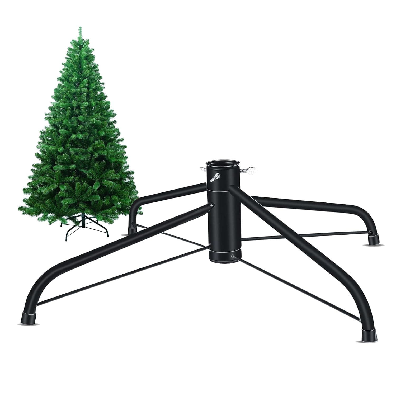 Weihnachtsbaumständer, Faltbarer Christbaumständer (lang 43cm, ø2.2cm) Metall Baumständer Weihnachten mit rutschfeste Gummifüße, Tannenbaumständer für 0.9M - 1.8M Weihnachtsbaum (Dunkelgrün) Angebot bei HelloDeals