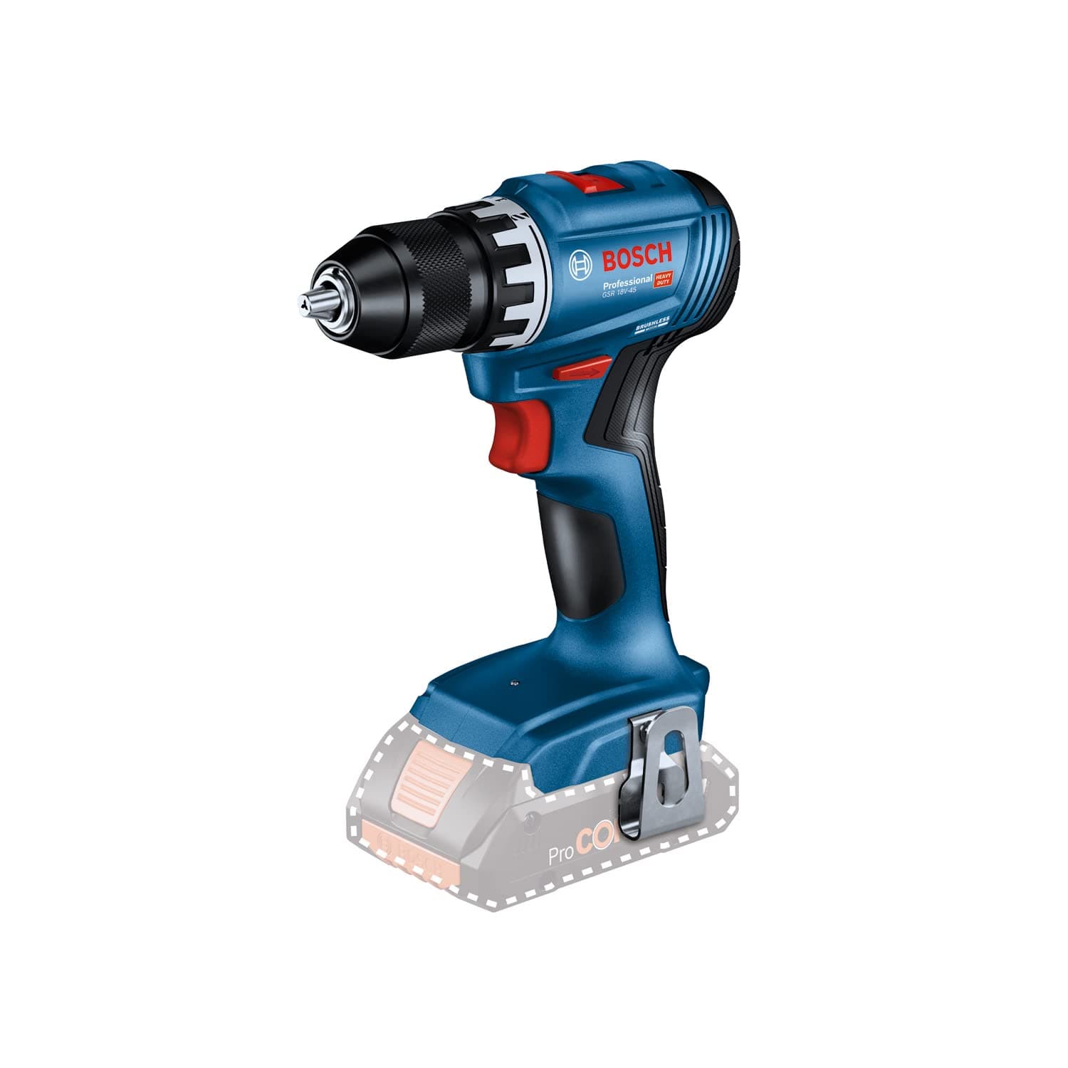 Bosch Professional 18V System Akku Bohrschrauber GSR 18V-45 (Drehzahl 1.900 min⁻¹, ohne Akku/ Ladegerät) ohne Akkus/Ladegerät im Karton Angebot bei HelloDeals