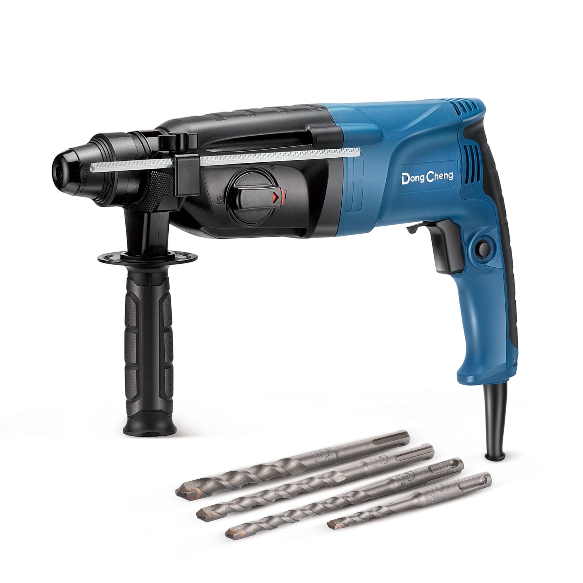 DongCheng Bohrhammer 800W, Schlagenergie 2.8 J, Leerlaufdrehzahl 0-1200U/min, mit 4 Drill Bit SDS plus, Bohren bis 26mm, 4 in 1 Bohrmaschine, Abbruchhammer, Anti-Vibrationsgriff Angebot bei HelloDeals