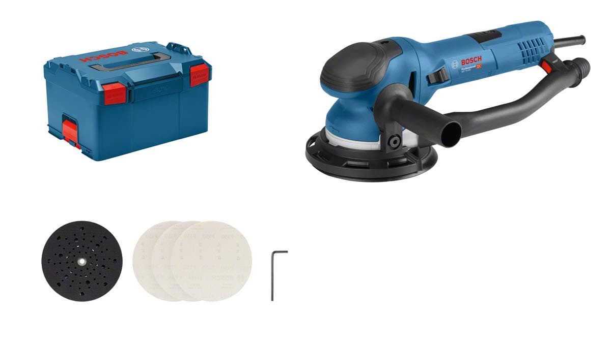 Bosch Professional Exzenterschleifer GET 75-150 (Leistung 750 W, Schleifteller-Ø: 150mm, L-BOXX) Angebot bei HelloDeals