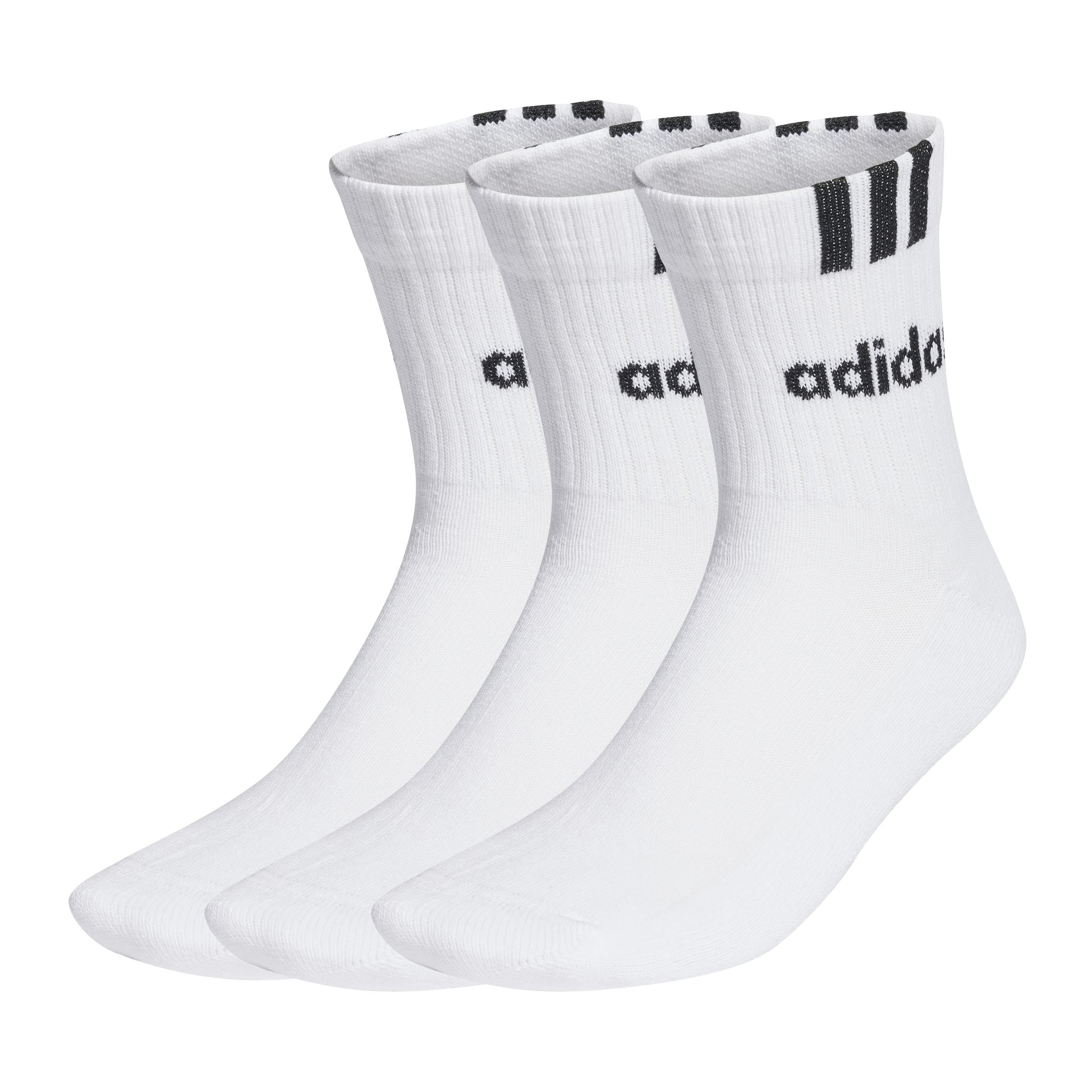 adidas Unisex 3-stripes Linear Half-crew Cushioned Socks 3 Pairs Socken (1er Pack) 37-40 White / Black Angebot bei HelloDeals