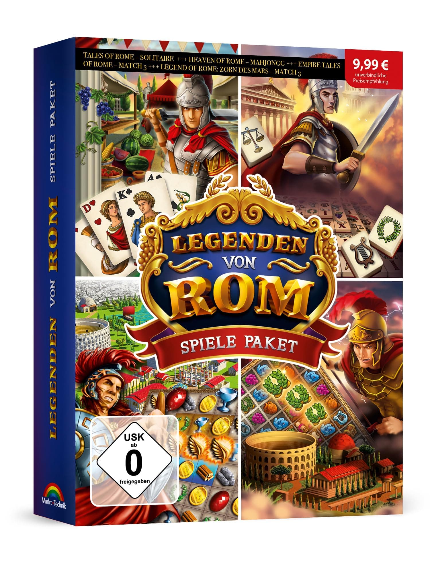 LEGENDEN von ROM - Spiele Paket - 4 Vollversionen Solitaire, Match 3, Mahjongg enthalten für Win 11 / 10 / 8.1 / 7 Angebot bei HelloDeals