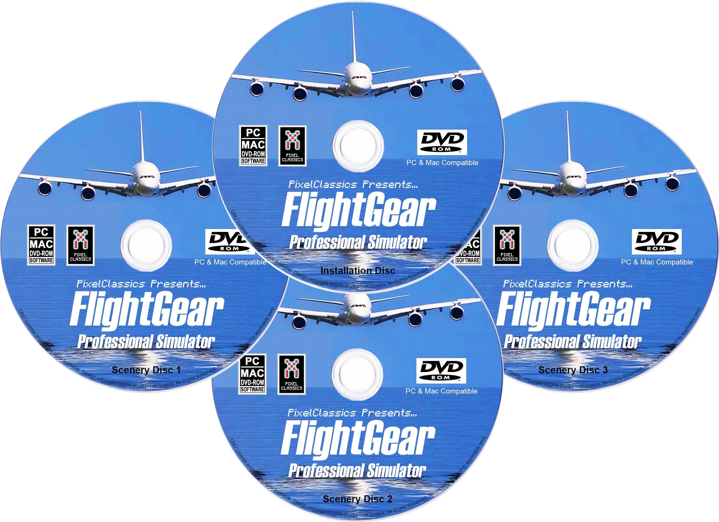 FlightGear Flight Simulator 2025 X Premium DELUXE Edition Flugsimulation 4 Disc DVD-CD-Set Kompatibel mit Microsoft Windows 11, 10 & Mac | 600+ Flugzeuge & Weltweite Landschaft Angebot bei HelloDeals
