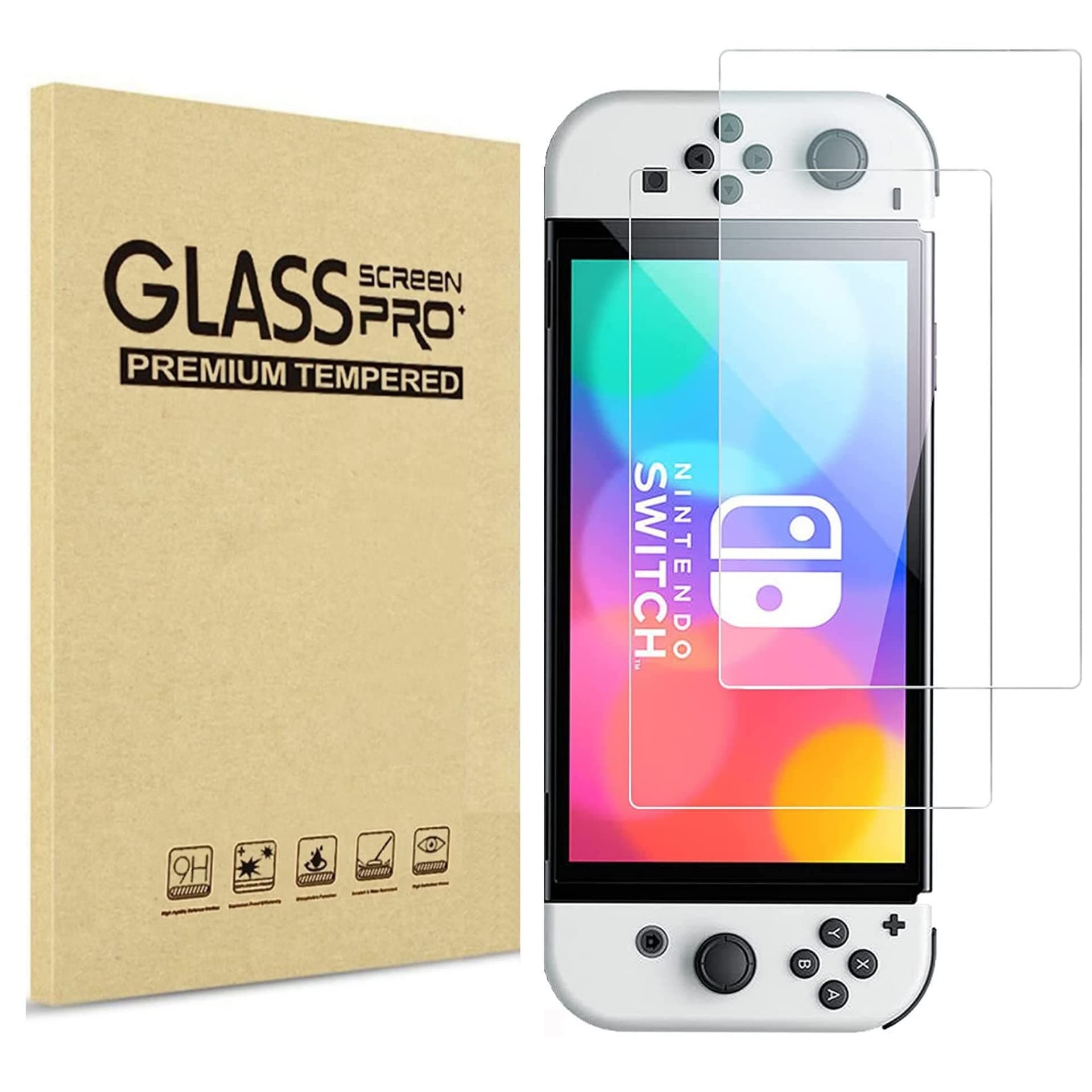 PHONILLICO Hartglas Kompatibel mit Nintendo Switch OLED [2 Stück] Schutzfolie Panzer Glas Displayschutz Angebot bei HelloDeals