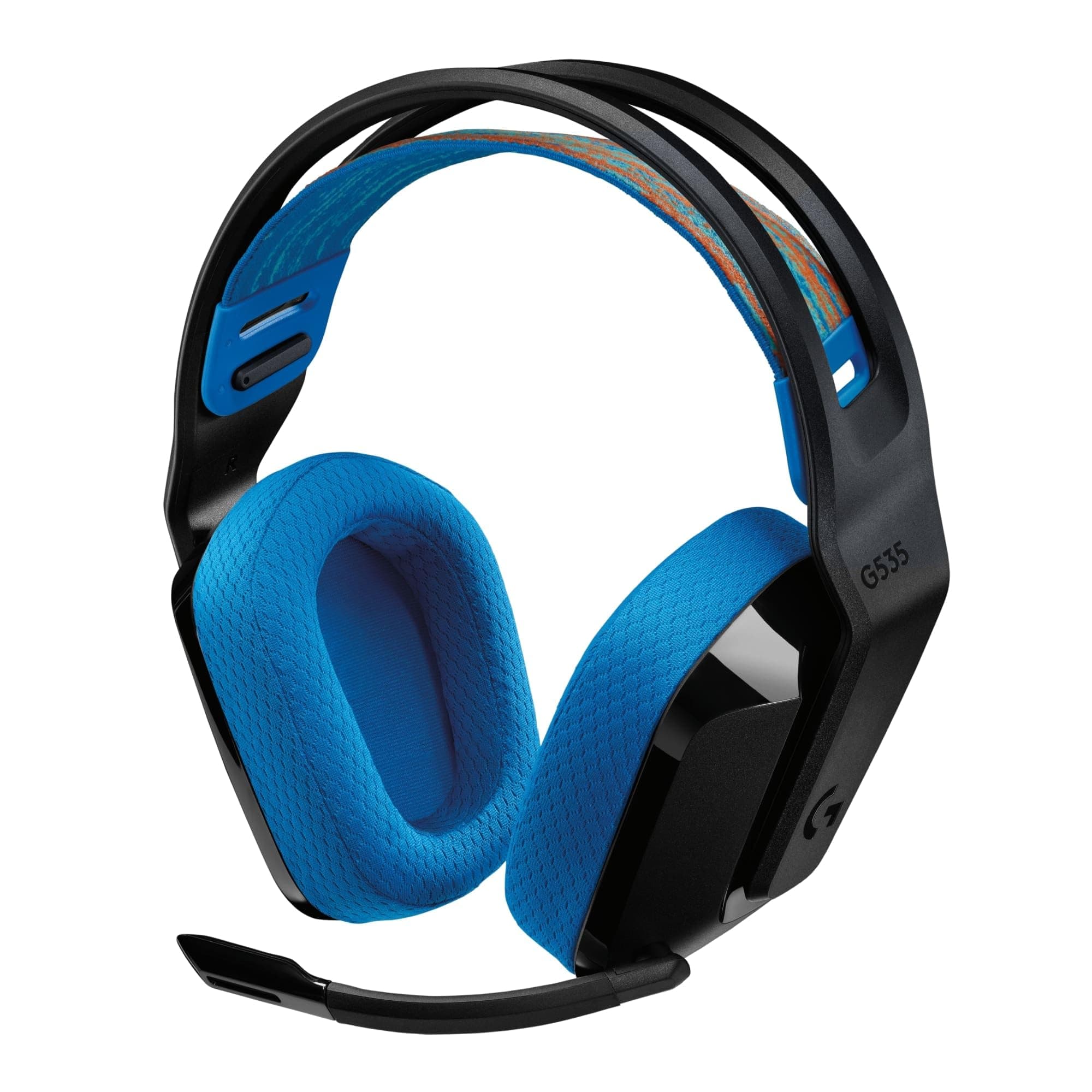 Logitech G G535 Lightspeed Wireless Gaming Headset - Leichter On-Ear-Kopfhörer, Mikrofon stummschaltbar, 33 Stunden Akkulaufzeit, kompatibel mit PS5, PS4, PC, USB-C wiederaufladbar - Schwarz/Blau Angebot bei HelloDeals
